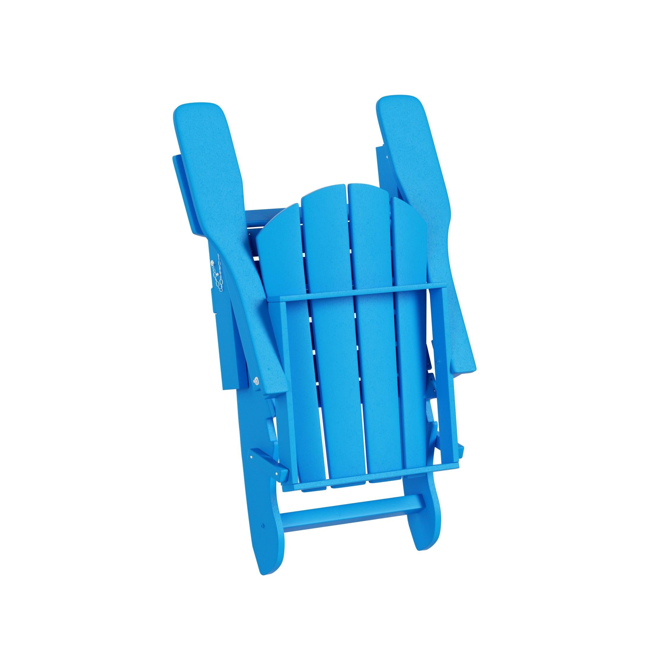 Paradise 12-Piece Set Classic Folding Adirondack Chair with Ottoman and Side Table - Costaelm