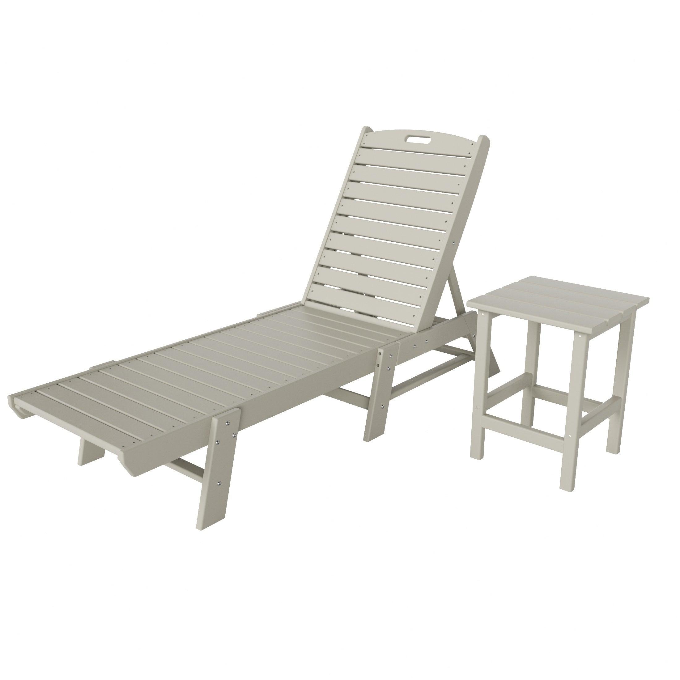 Paradise 2-Piece Set Adirondack Chaise Lounge with Side Table - Costaelm