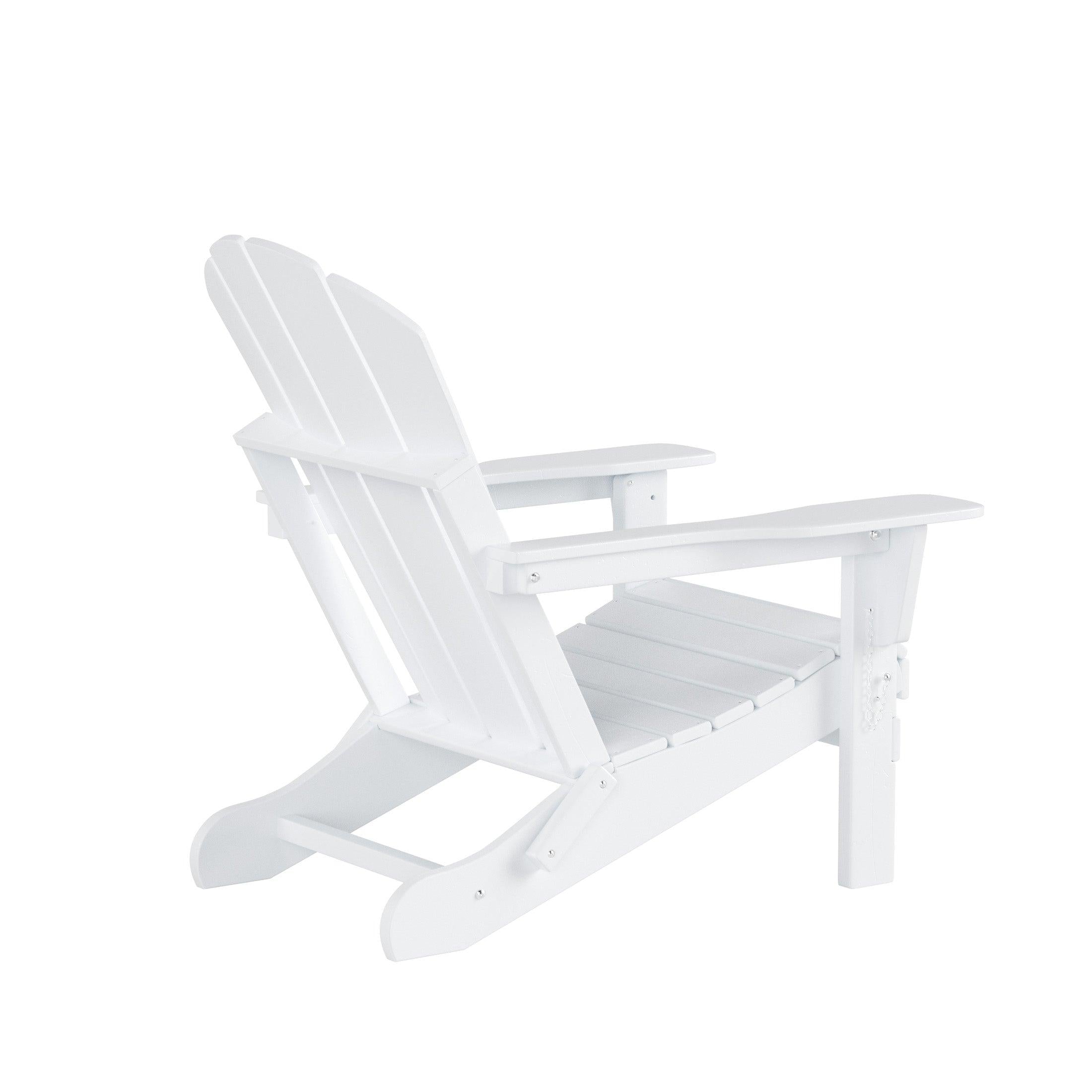 Paradise 2-Piece Set Classic Folding Adirondack Chair with Footrest Ottoman - Costaelm