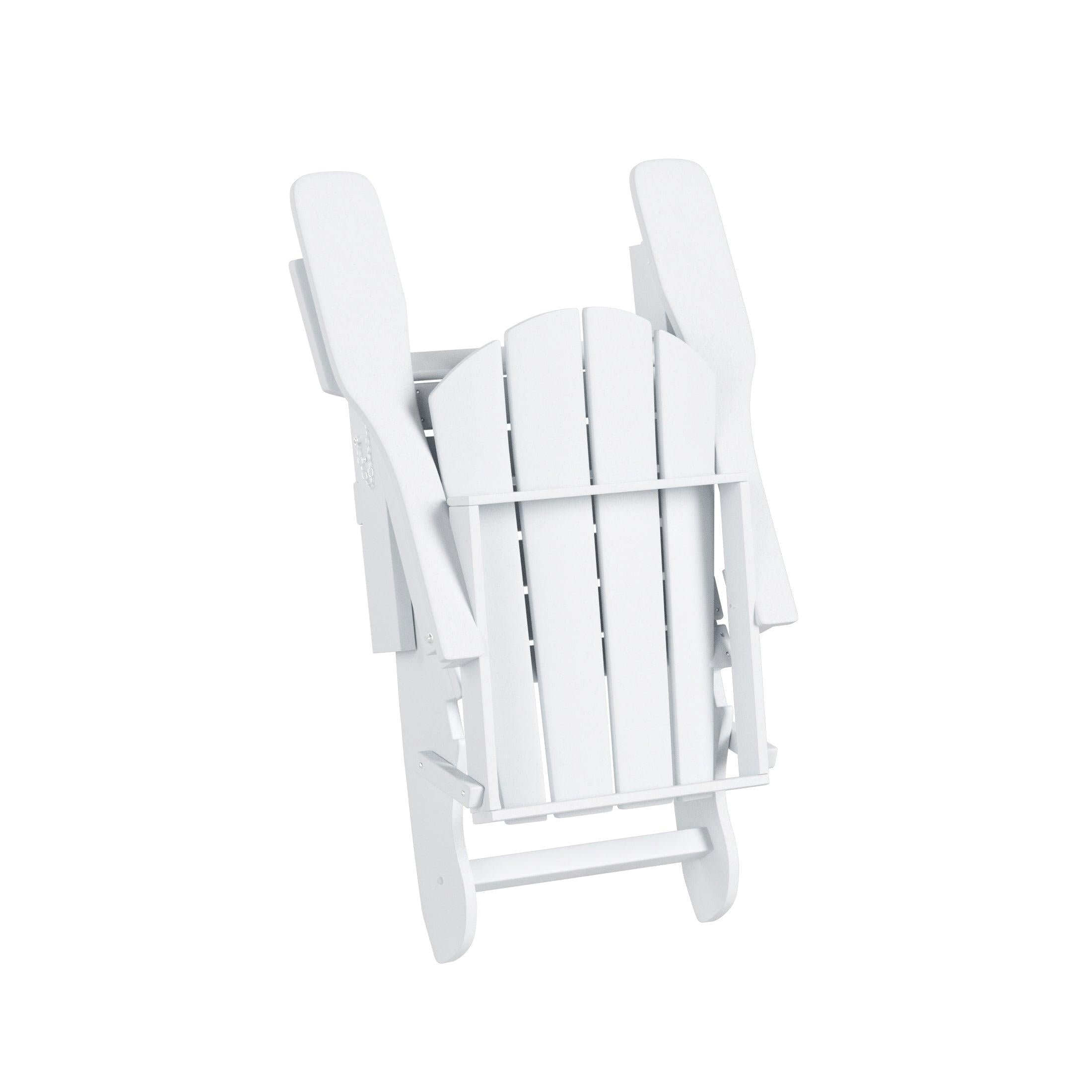 Paradise 2-Piece Set Classic Folding Adirondack Chair with Footrest Ottoman - Costaelm