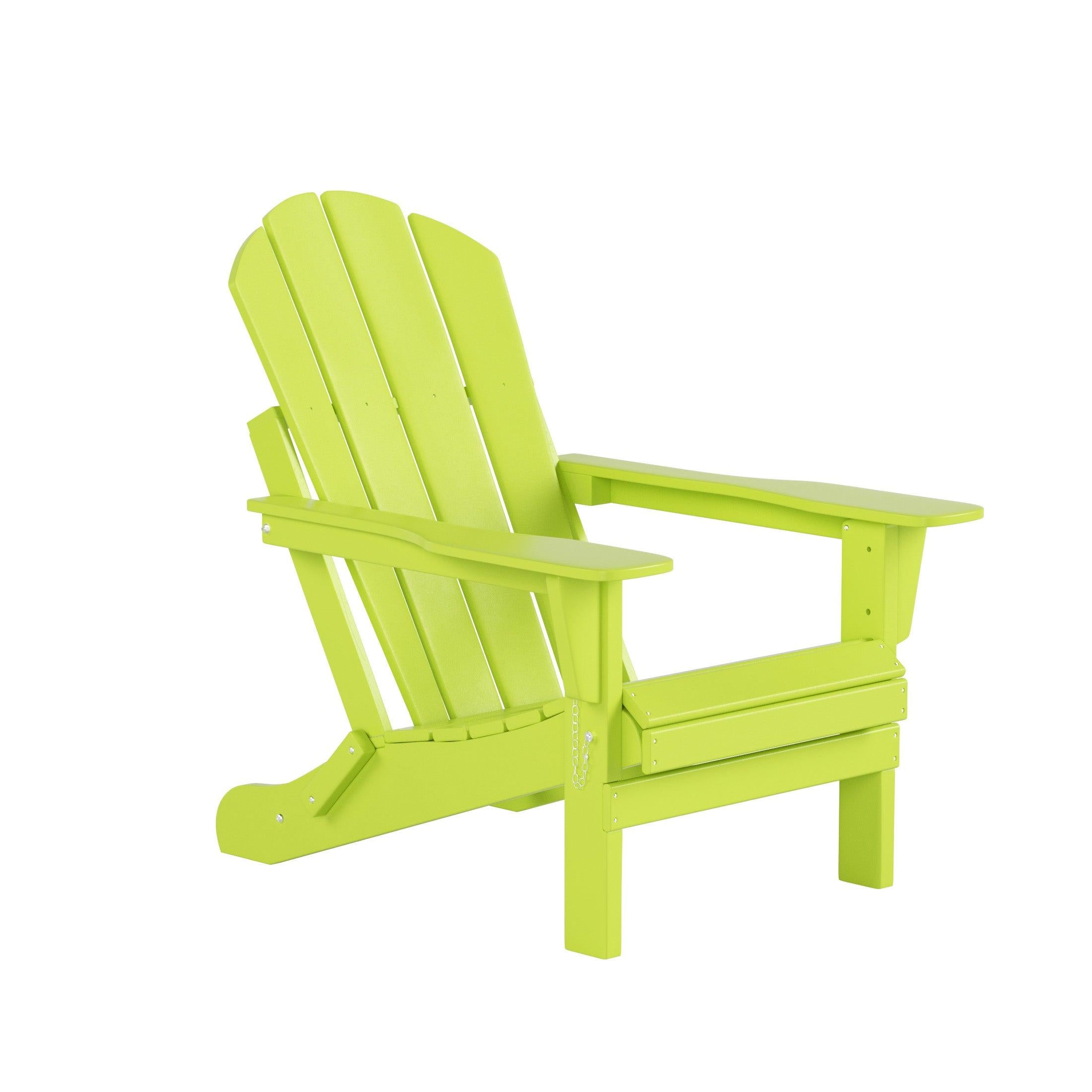 Paradise 2-Piece Set Classic Folding Adirondack Chair with Footrest Ottoman - Costaelm