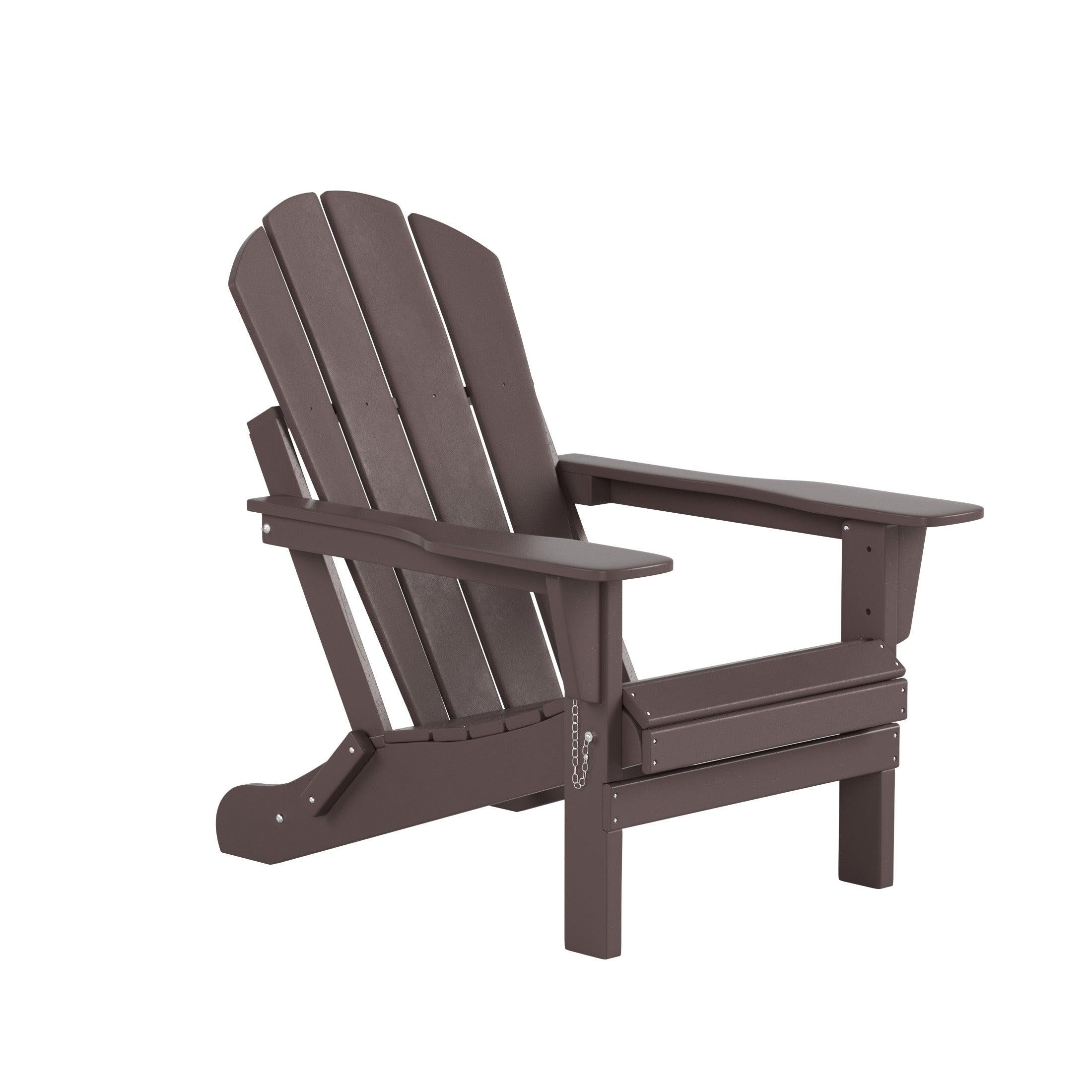 Paradise 2-Piece Set Classic Folding Adirondack Chair with Footrest Ottoman - Costaelm