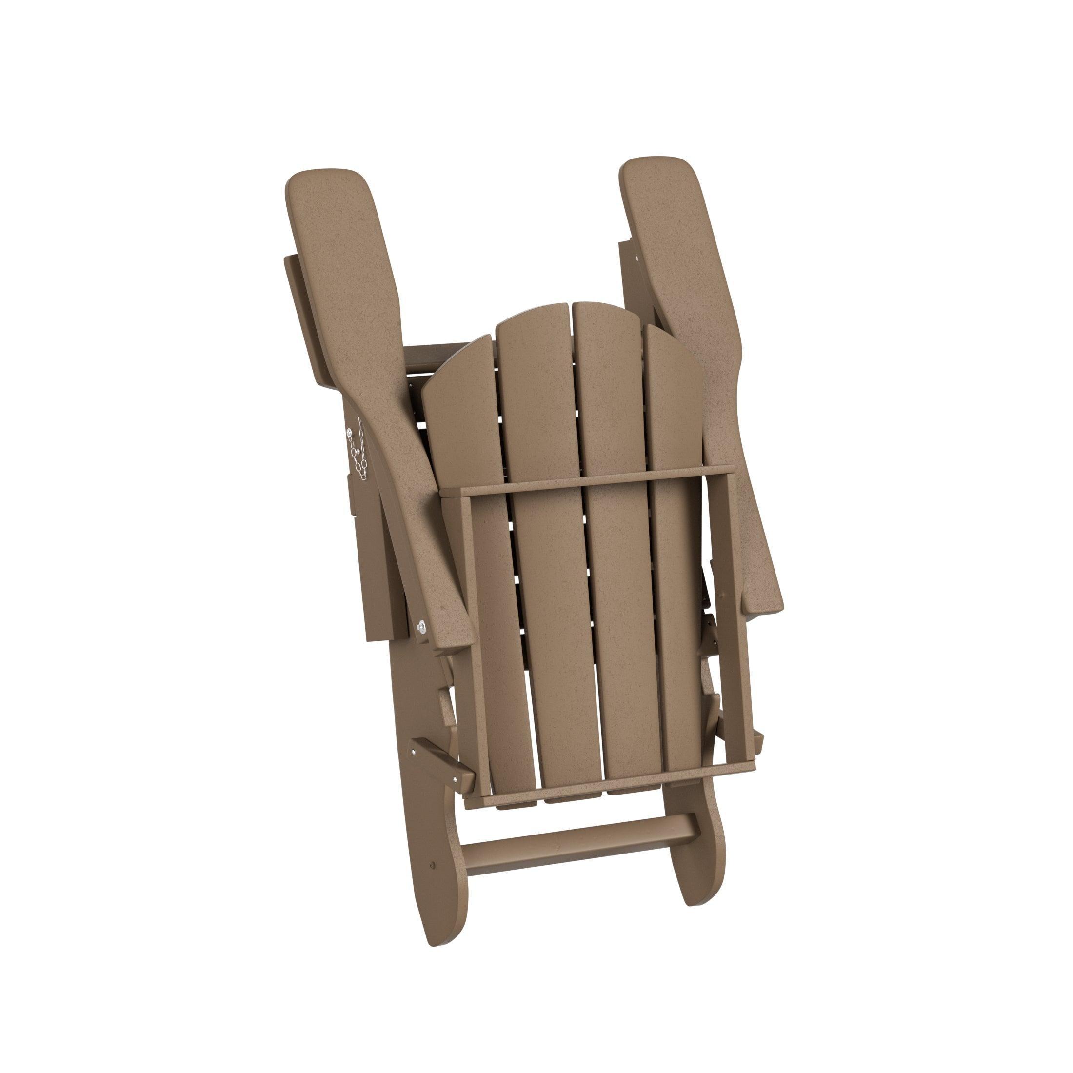 Paradise 2-Piece Set Classic Folding Adirondack Chair with Footrest Ottoman - Costaelm