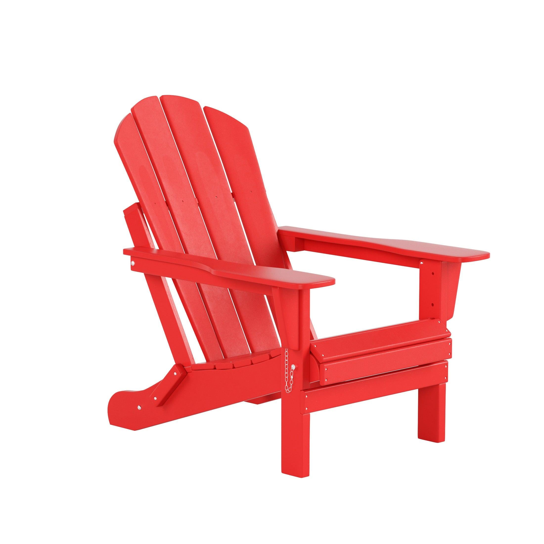 Paradise 2-Piece Set Classic Folding Adirondack Chair with Footrest Ottoman - Costaelm