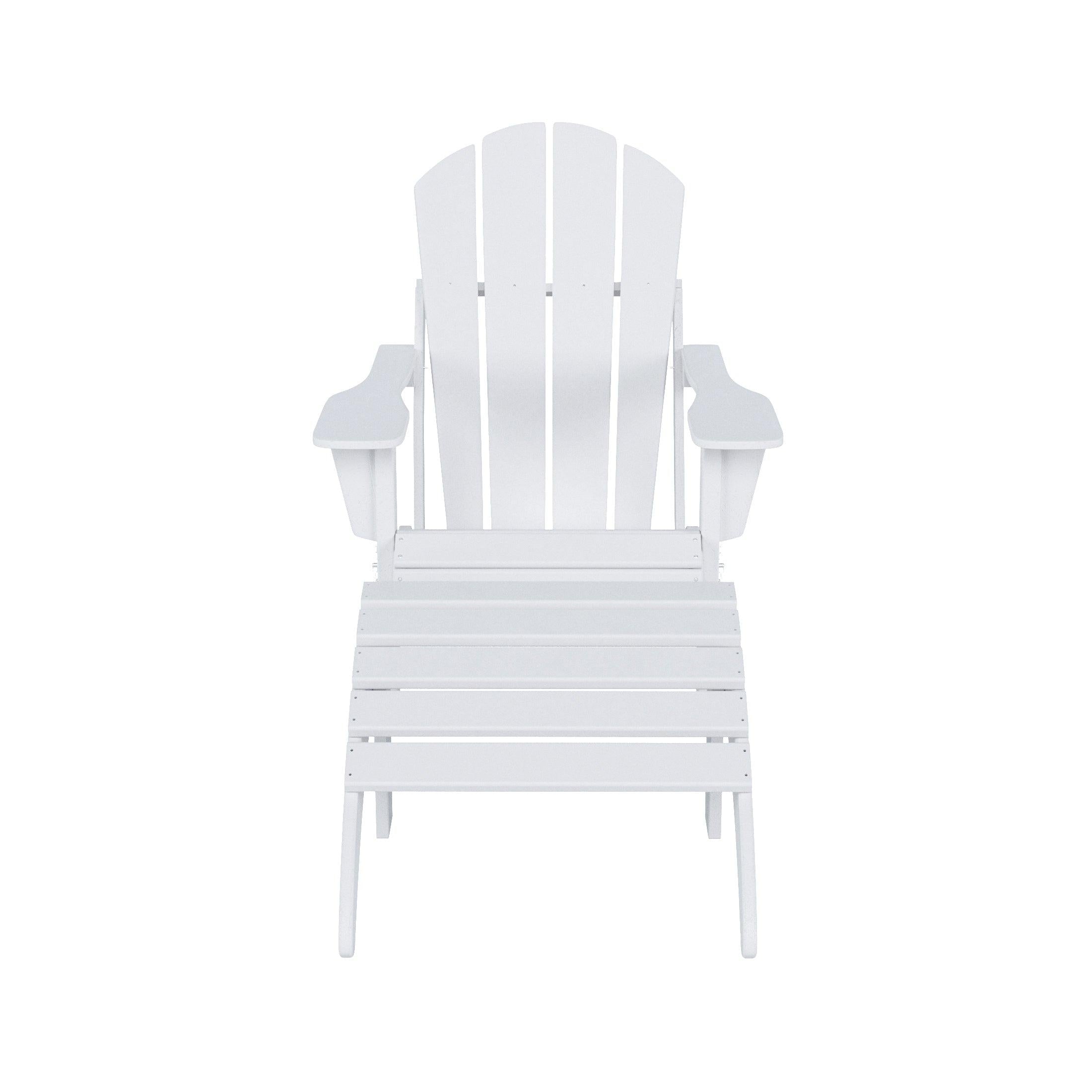 Paradise 2-Piece Set Classic Folding Adirondack Chair with Footrest Ottoman - Costaelm