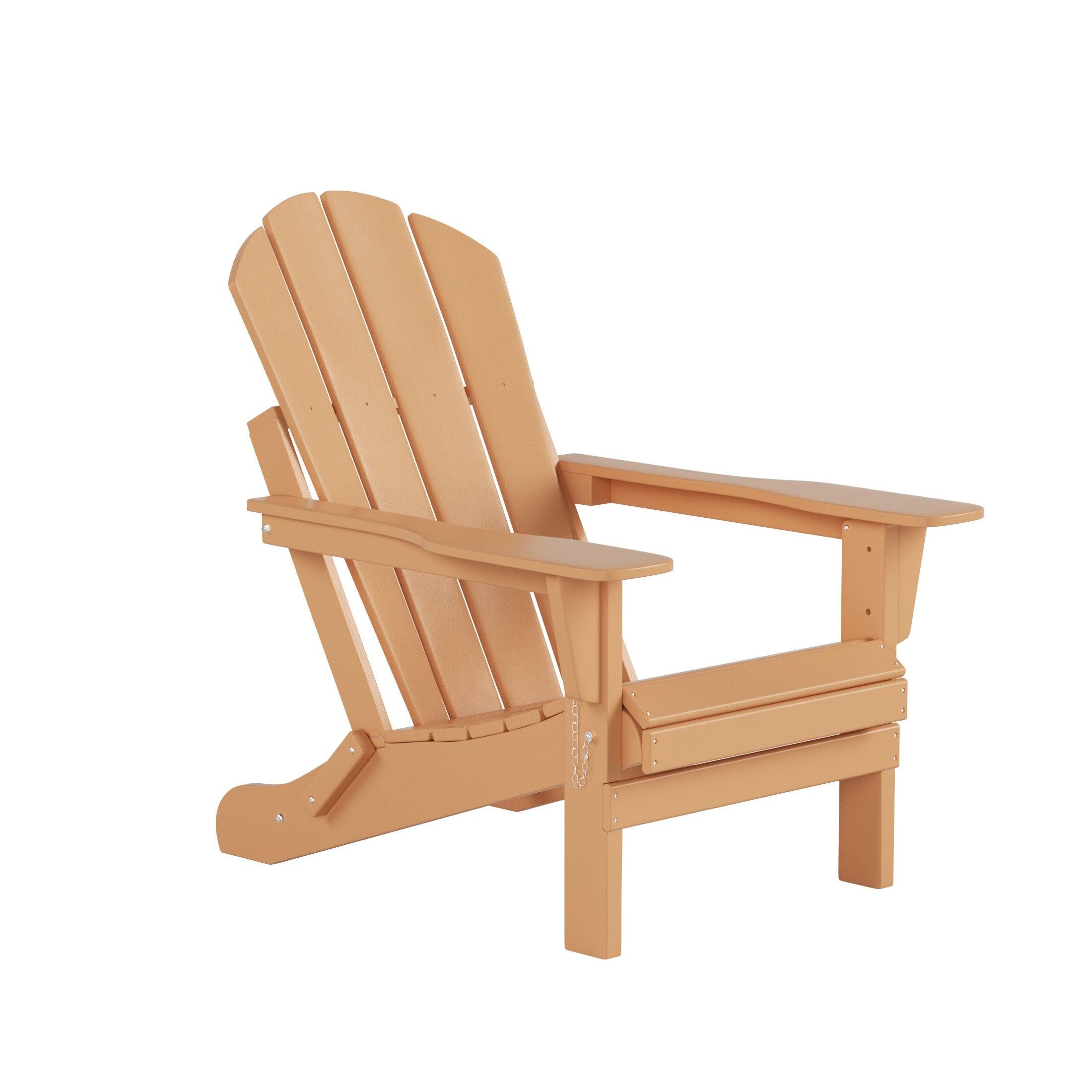 Paradise 2-Piece Set Classic Folding Adirondack Chair with Outdoor Side Table - Costaelm