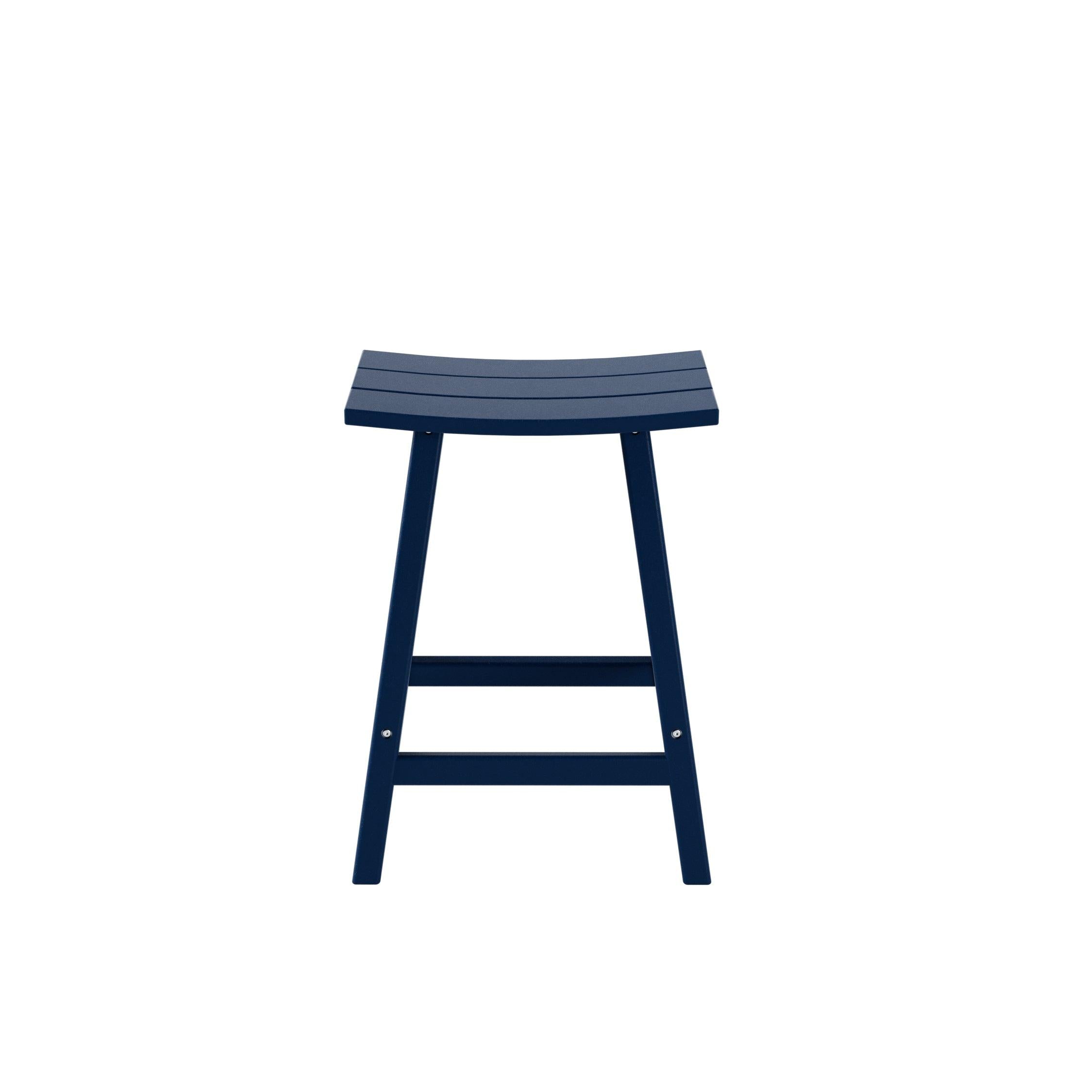 Nova 24" Inch Poly Plastic Outdoor Patio Bar Stool (Set of 2) - Costaelm