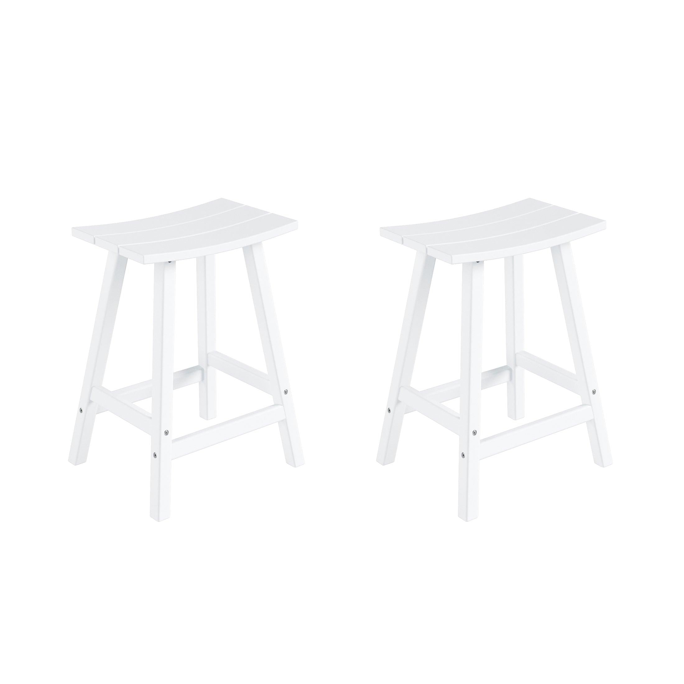 Nova 24" Inch Poly Plastic Outdoor Patio Bar Stool (Set of 2) - Costaelm