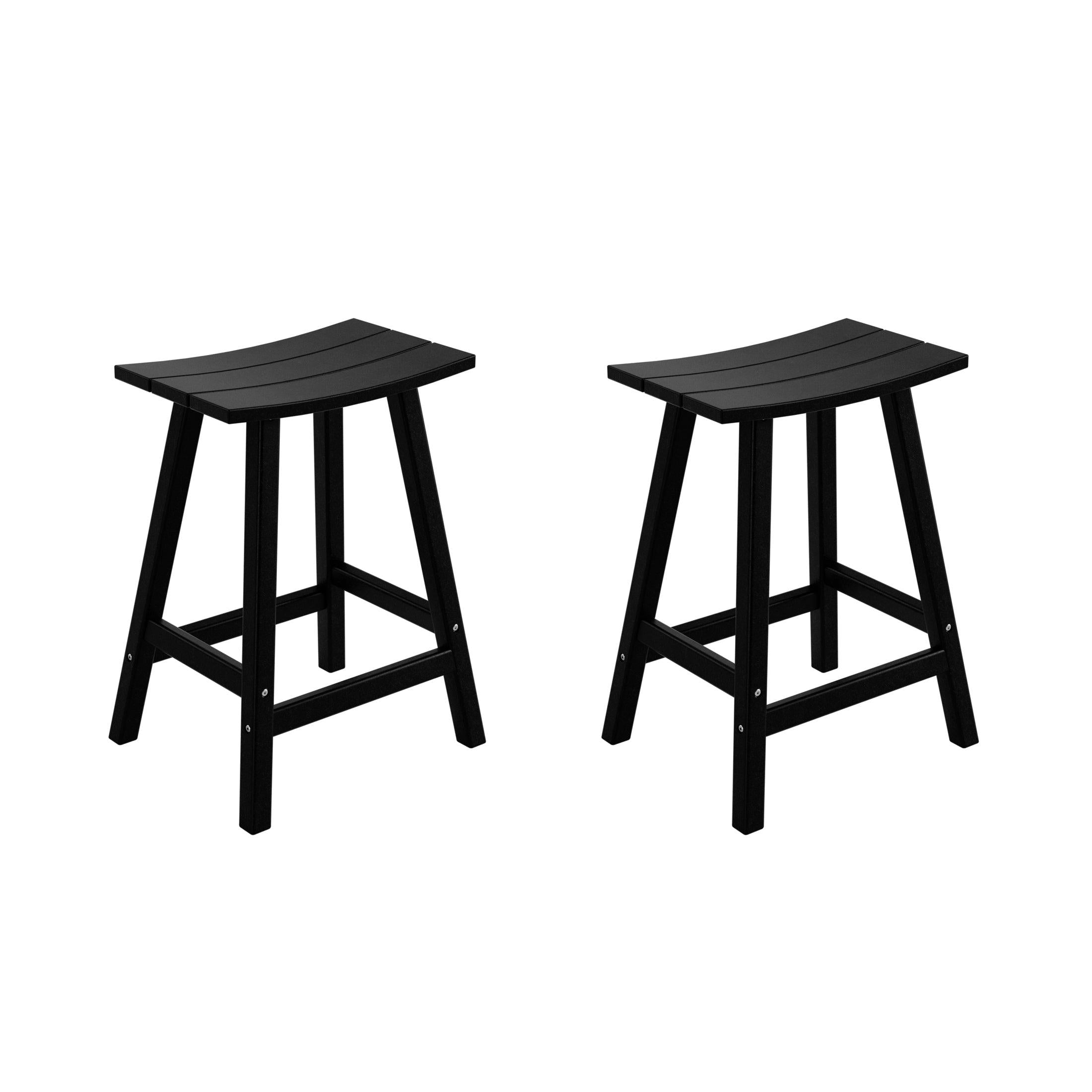 Nova 24" Inch Poly Plastic Outdoor Patio Bar Stool (Set of 2) - Costaelm