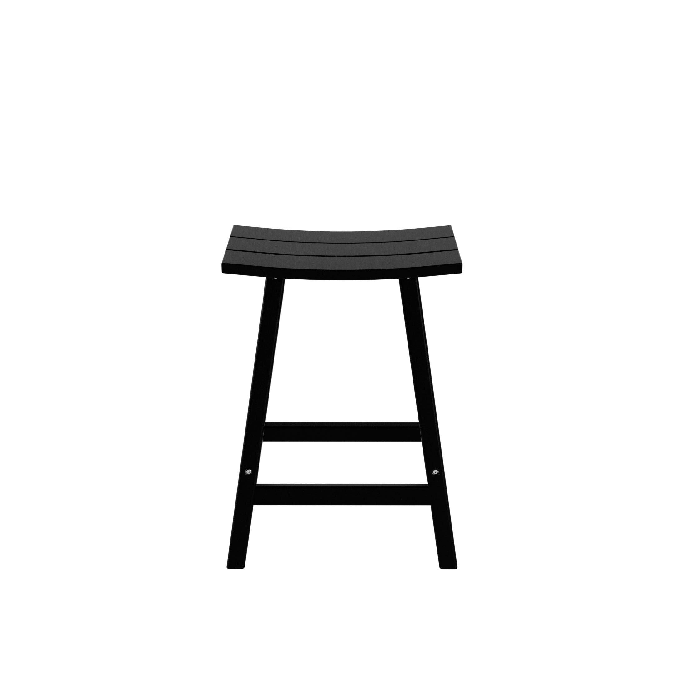 Nova 24" Inch Poly Plastic Outdoor Patio Bar Stool (Set of 2) - Costaelm