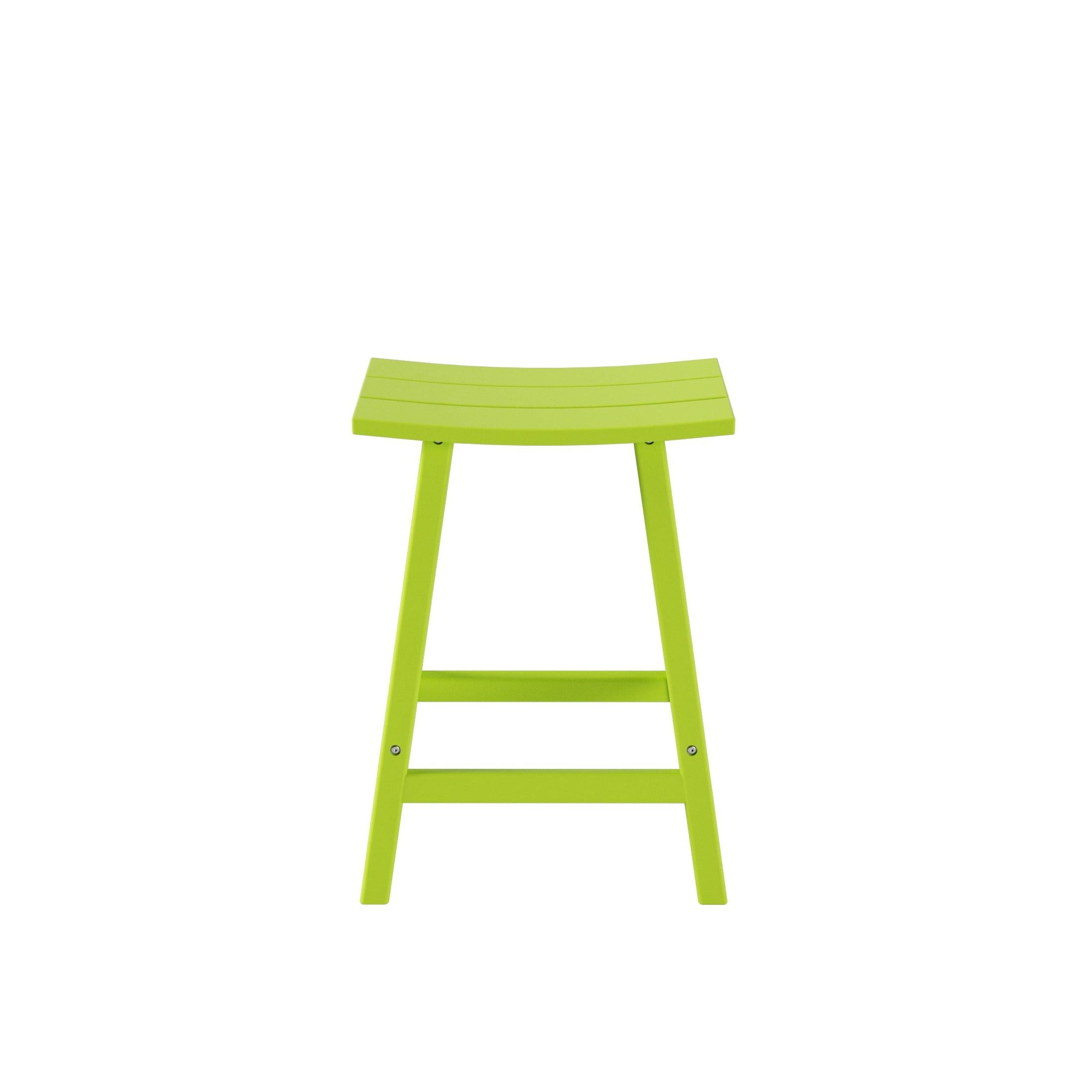 Nova 24" Inch Poly Plastic Outdoor Patio Bar Stool (Set of 2) - Costaelm