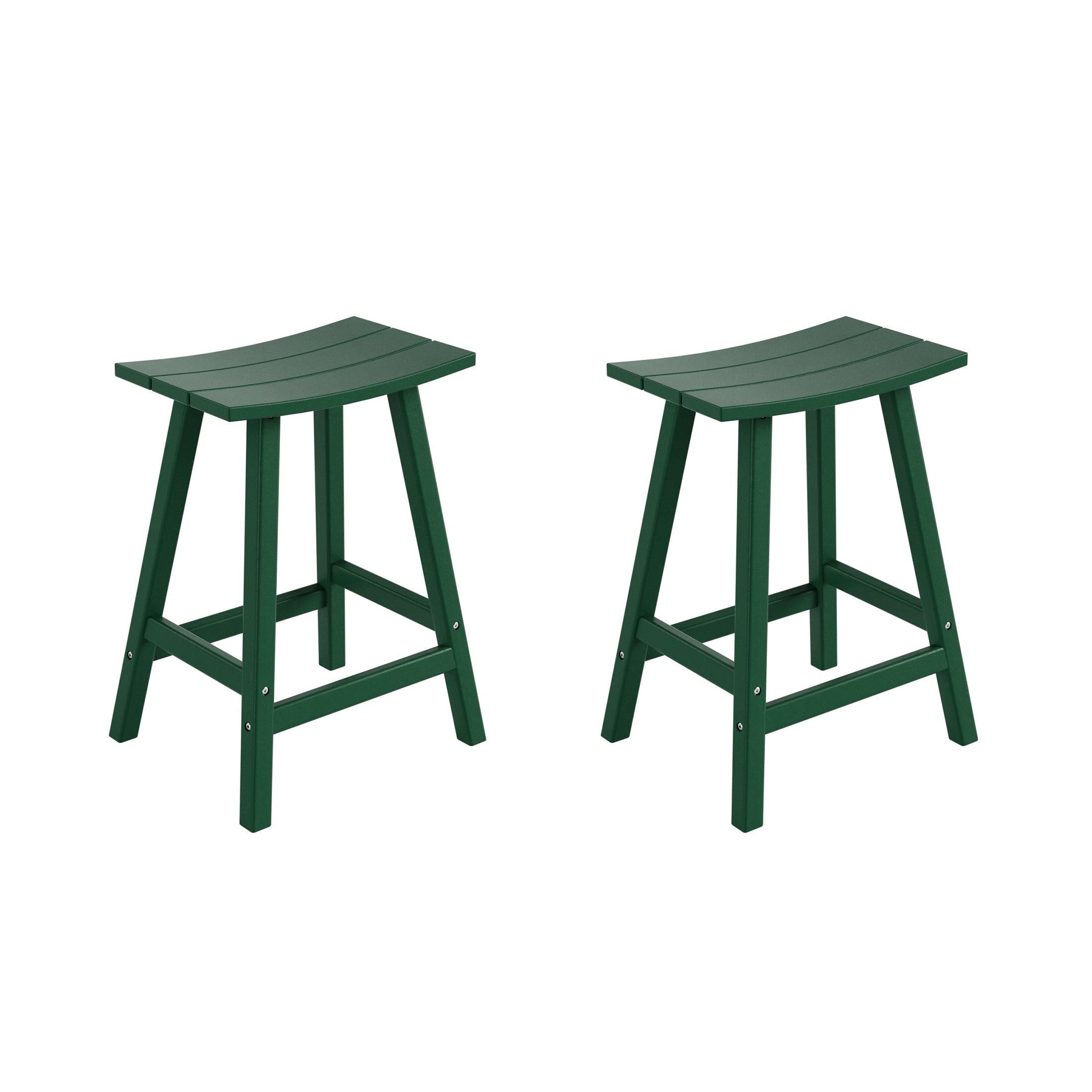 Nova 24" Inch Poly Plastic Outdoor Patio Bar Stool (Set of 2) - Costaelm