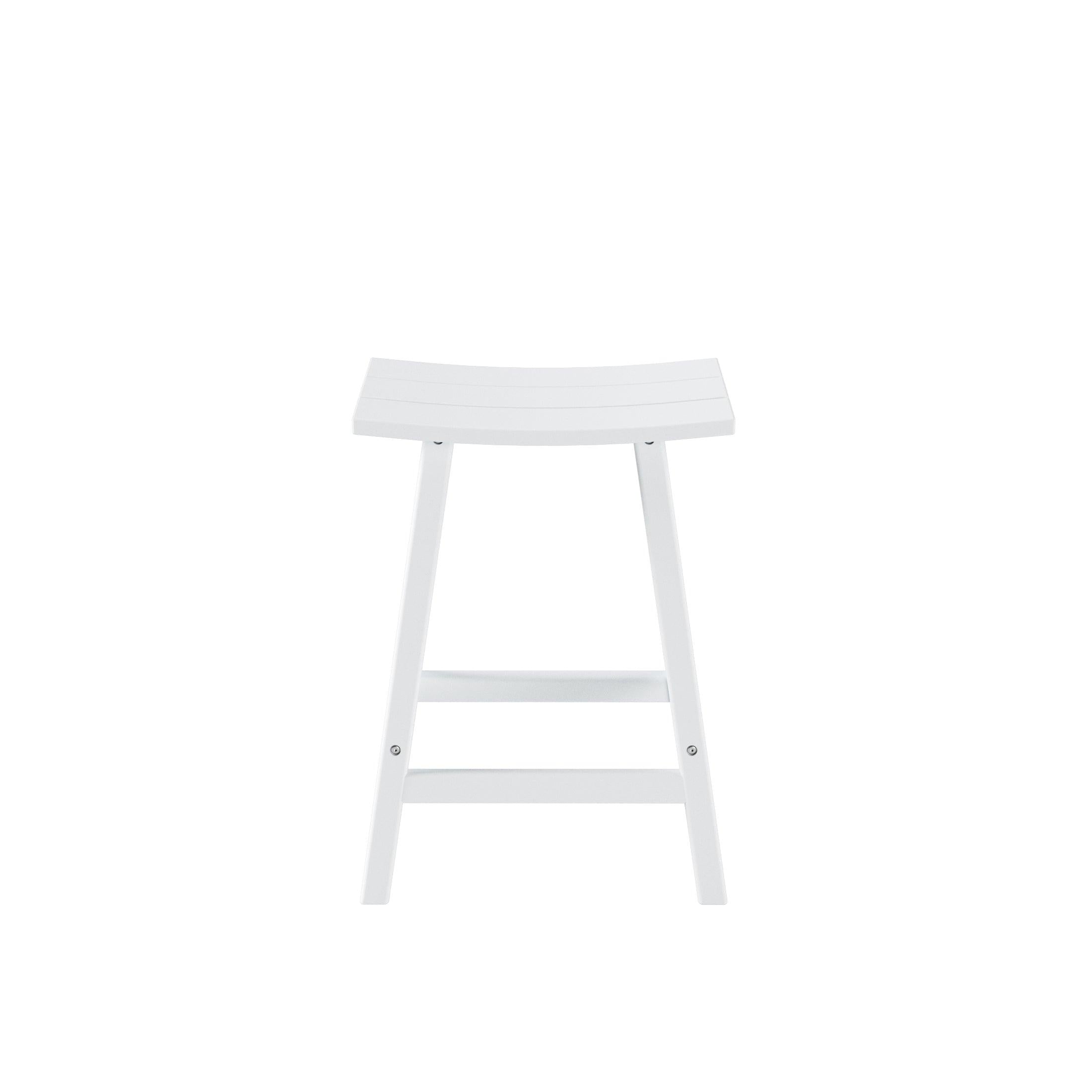 Nova 24" Inch Poly Plastic Outdoor Patio Bar Stool (Set of 2) - Costaelm