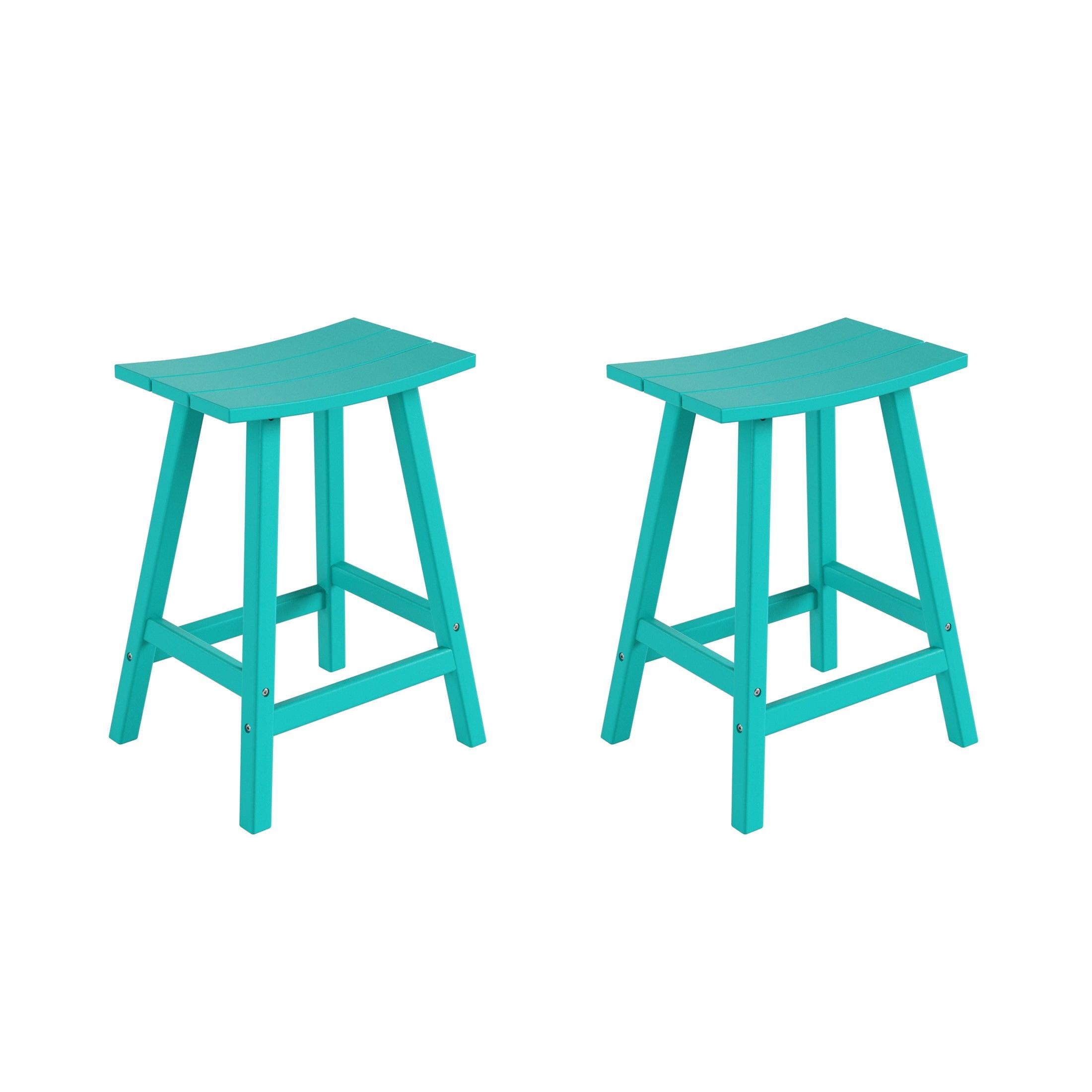 Nova 24" Inch Poly Plastic Outdoor Patio Bar Stool (Set of 2) - Costaelm