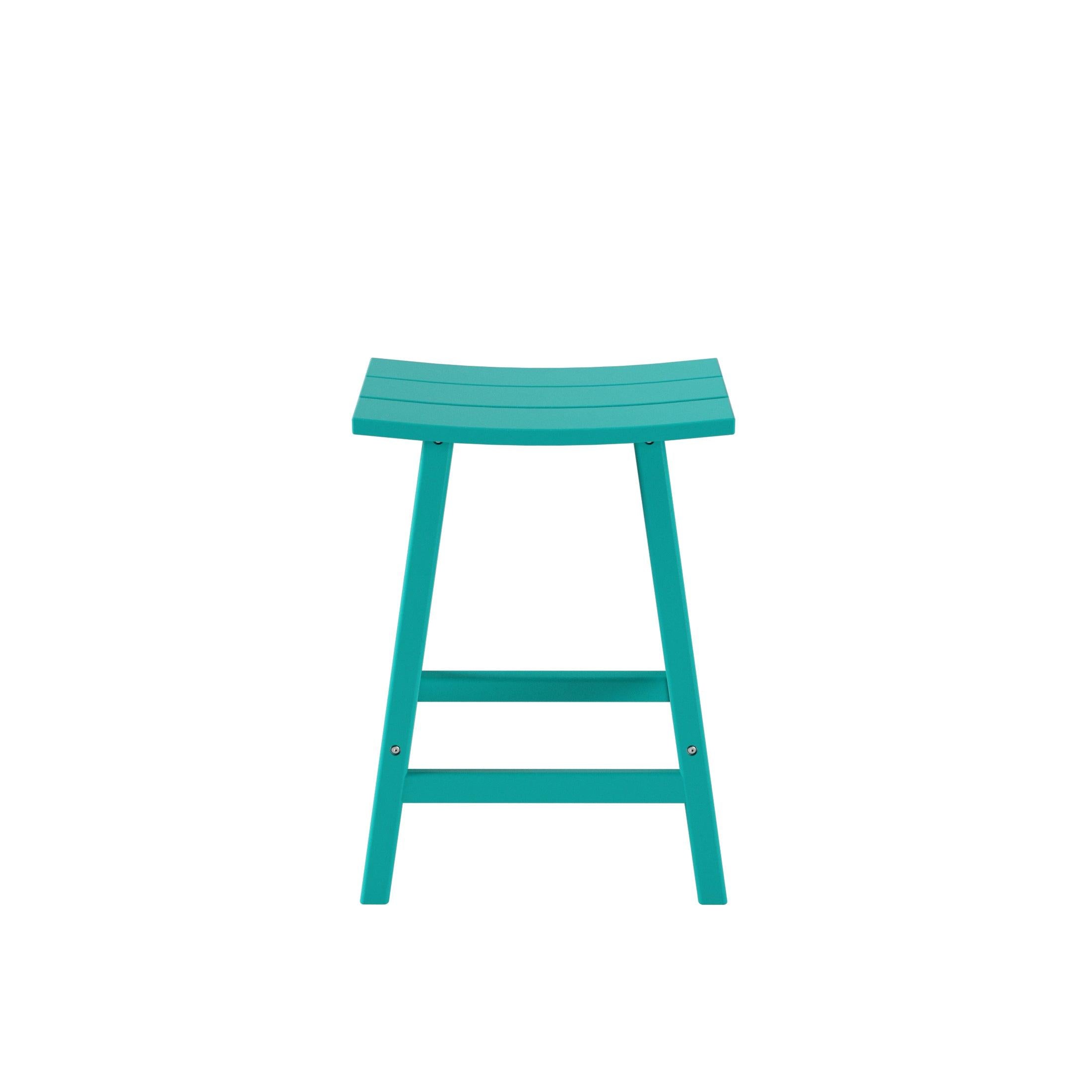 Nova 24" Inch Poly Plastic Outdoor Patio Bar Stool (Set of 2) - Costaelm