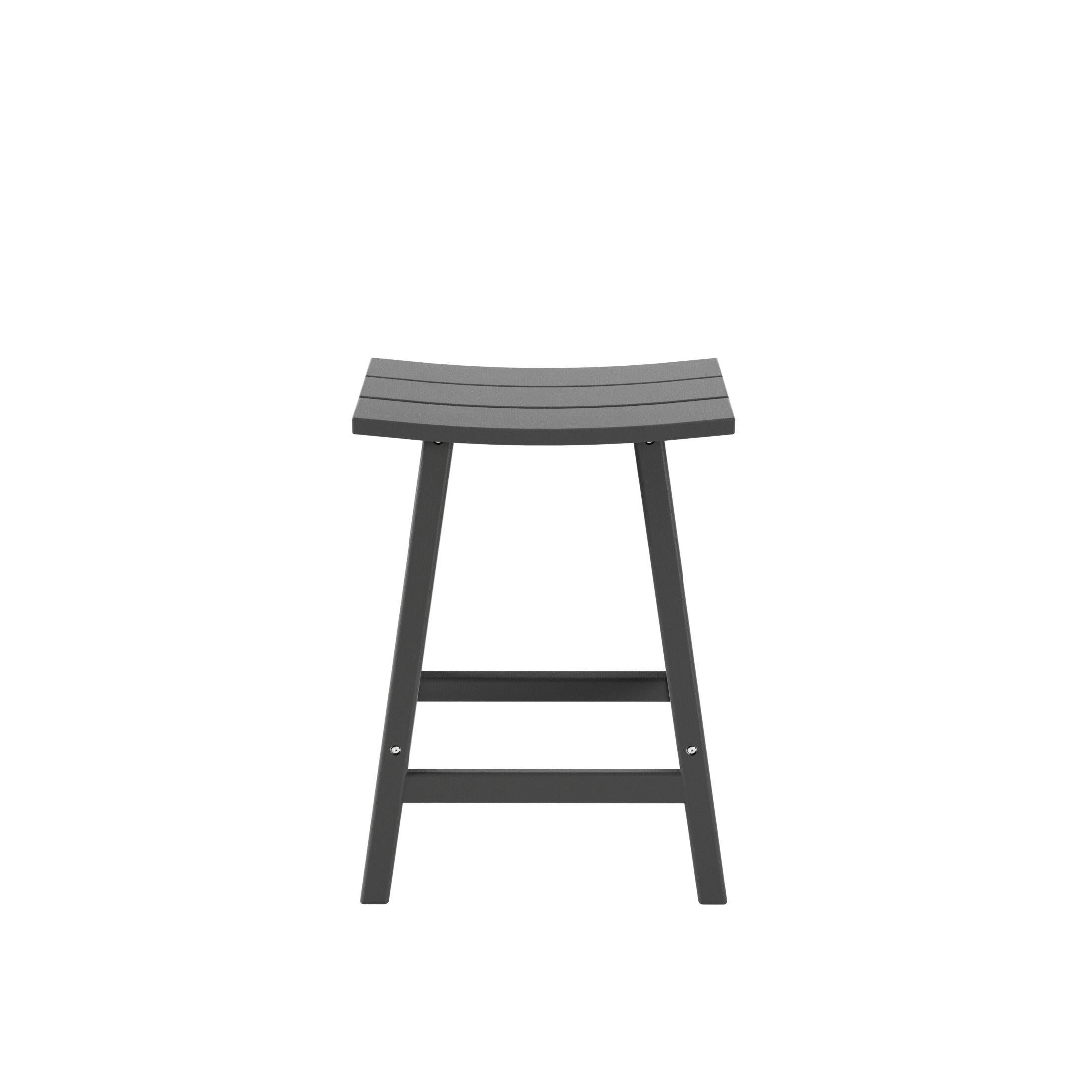 Nova 24" Inch Poly Plastic Outdoor Patio Bar Stool (Set of 2) - Costaelm