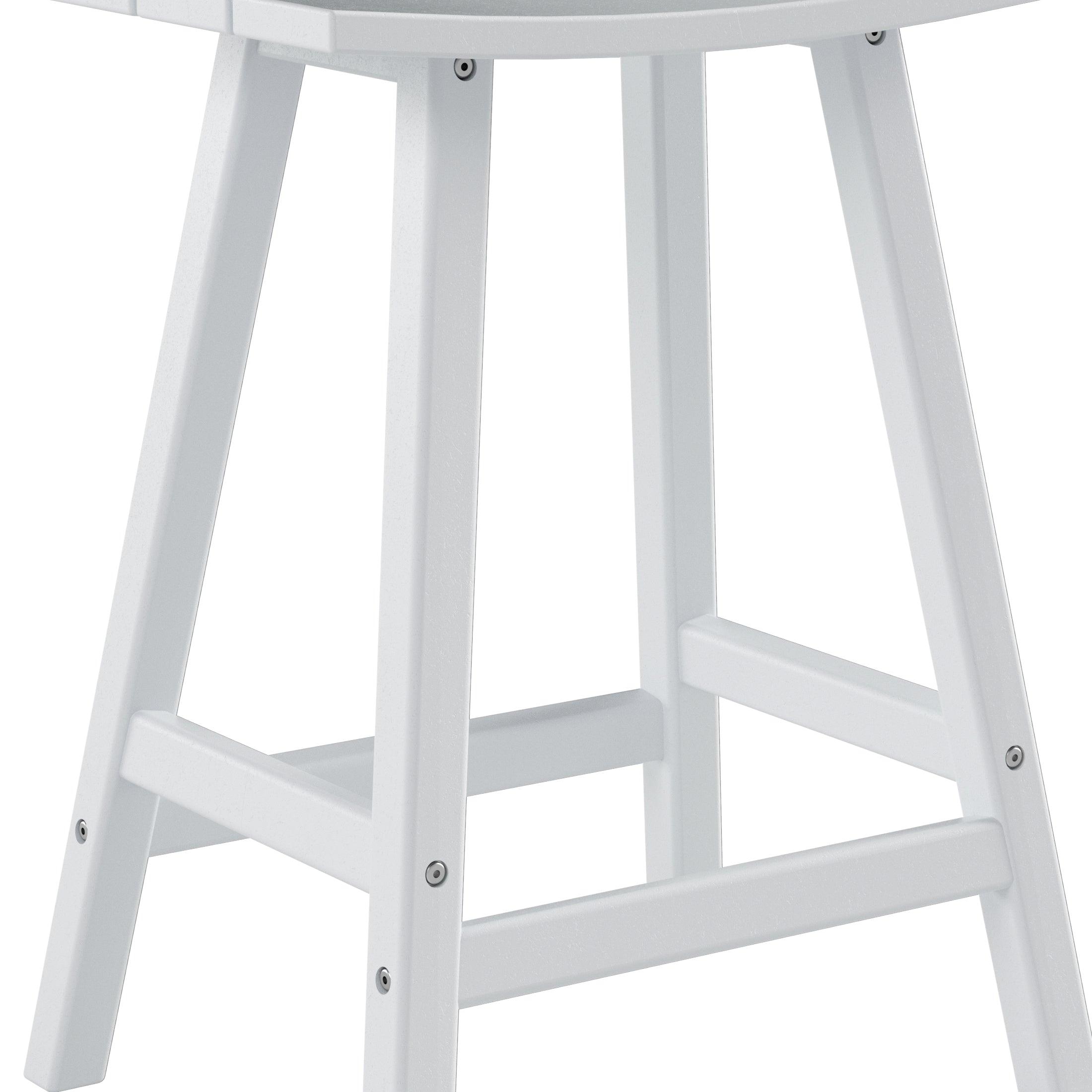 Nova 24" Inch Poly Plastic Outdoor Patio Bar Stool (Set of 2) - Costaelm