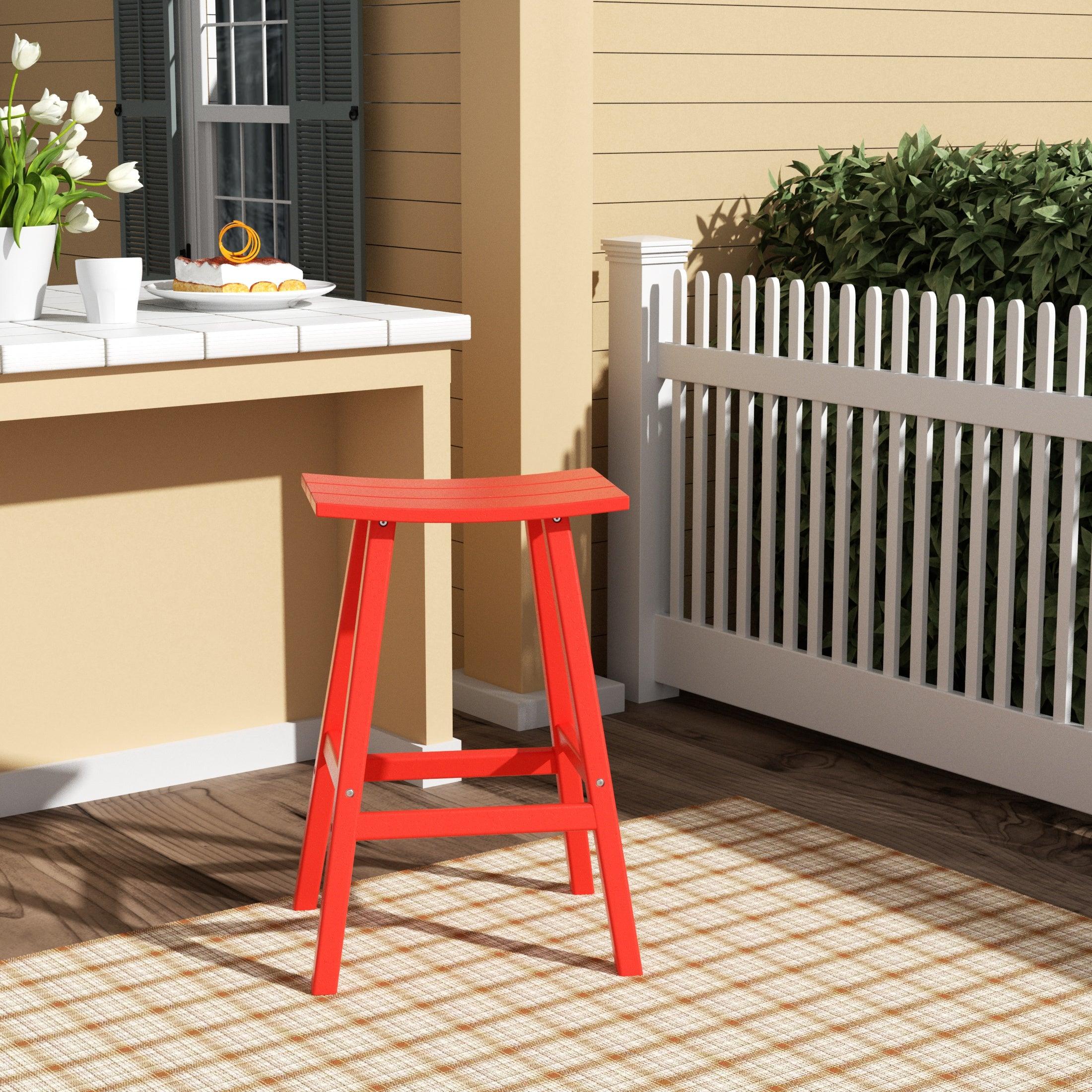 Nova 29" Inch Poly Plastic Outdoor Patio Bar Stool - Costaelm