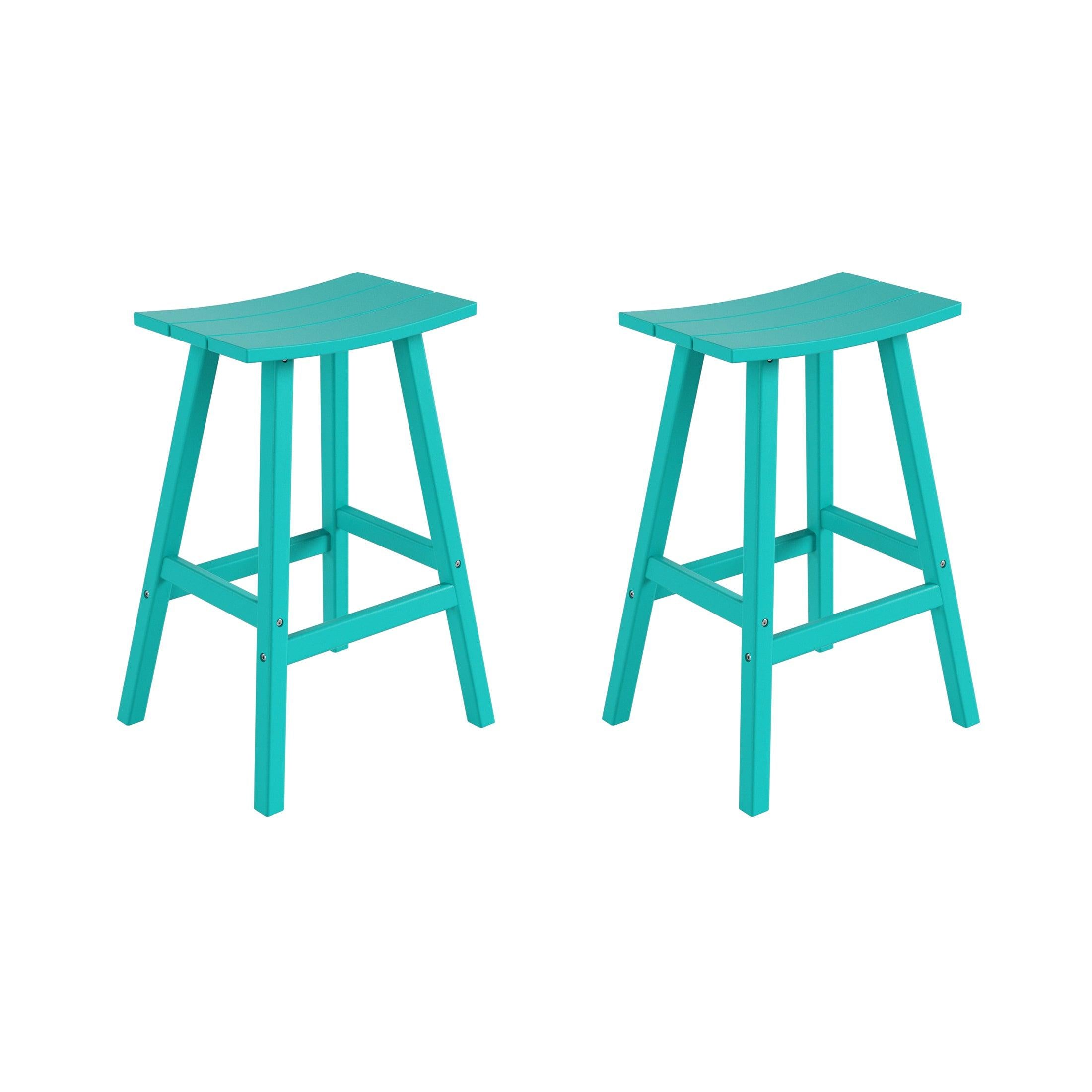 Nova 29" Inch Poly Plastic Outdoor Patio Bar Stool (Set of 2) - Costaelm