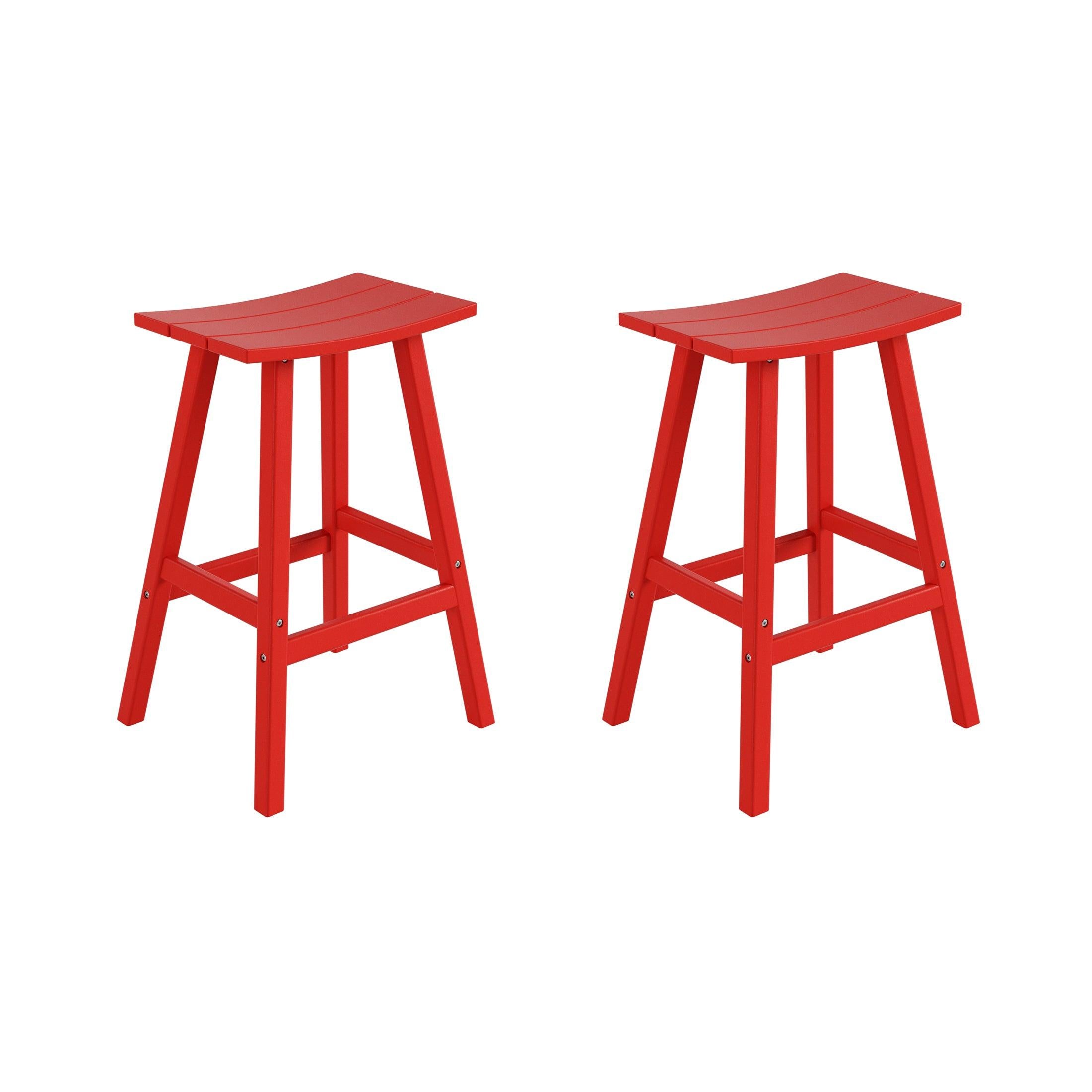 Nova 29" Inch Poly Plastic Outdoor Patio Bar Stool (Set of 2) - Costaelm