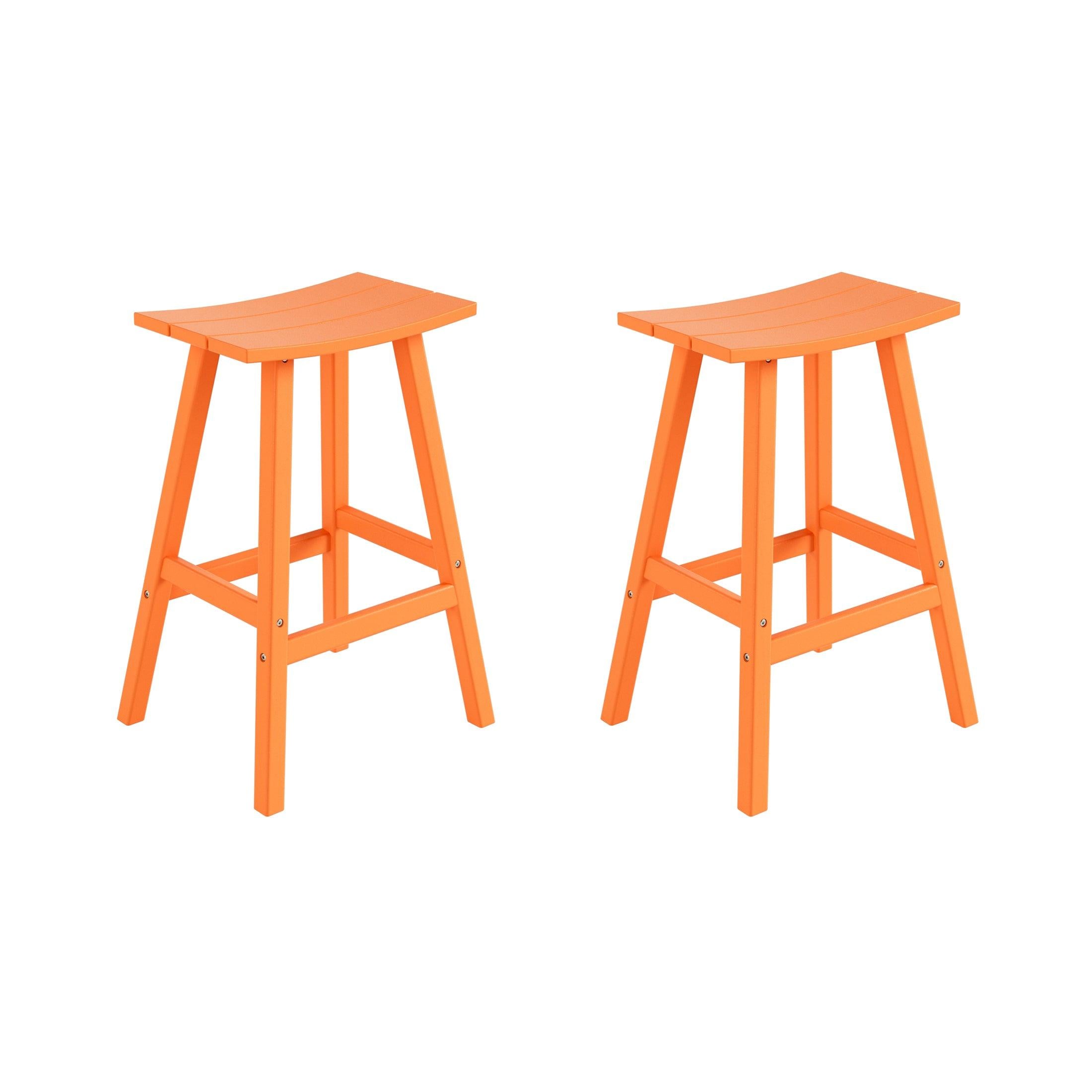 Nova 29" Inch Poly Plastic Outdoor Patio Bar Stool (Set of 2) - Costaelm