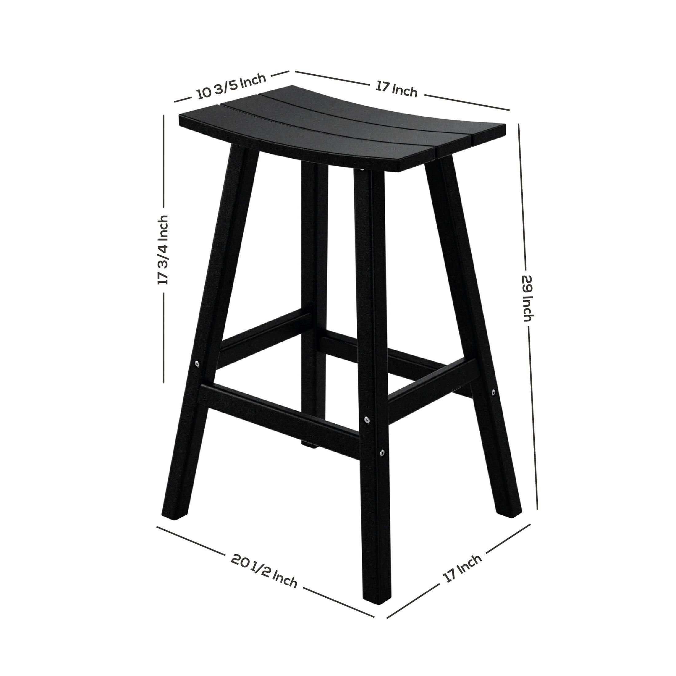 Nova 29" Inch Poly Plastic Outdoor Patio Bar Stool (Set of 2) - Costaelm