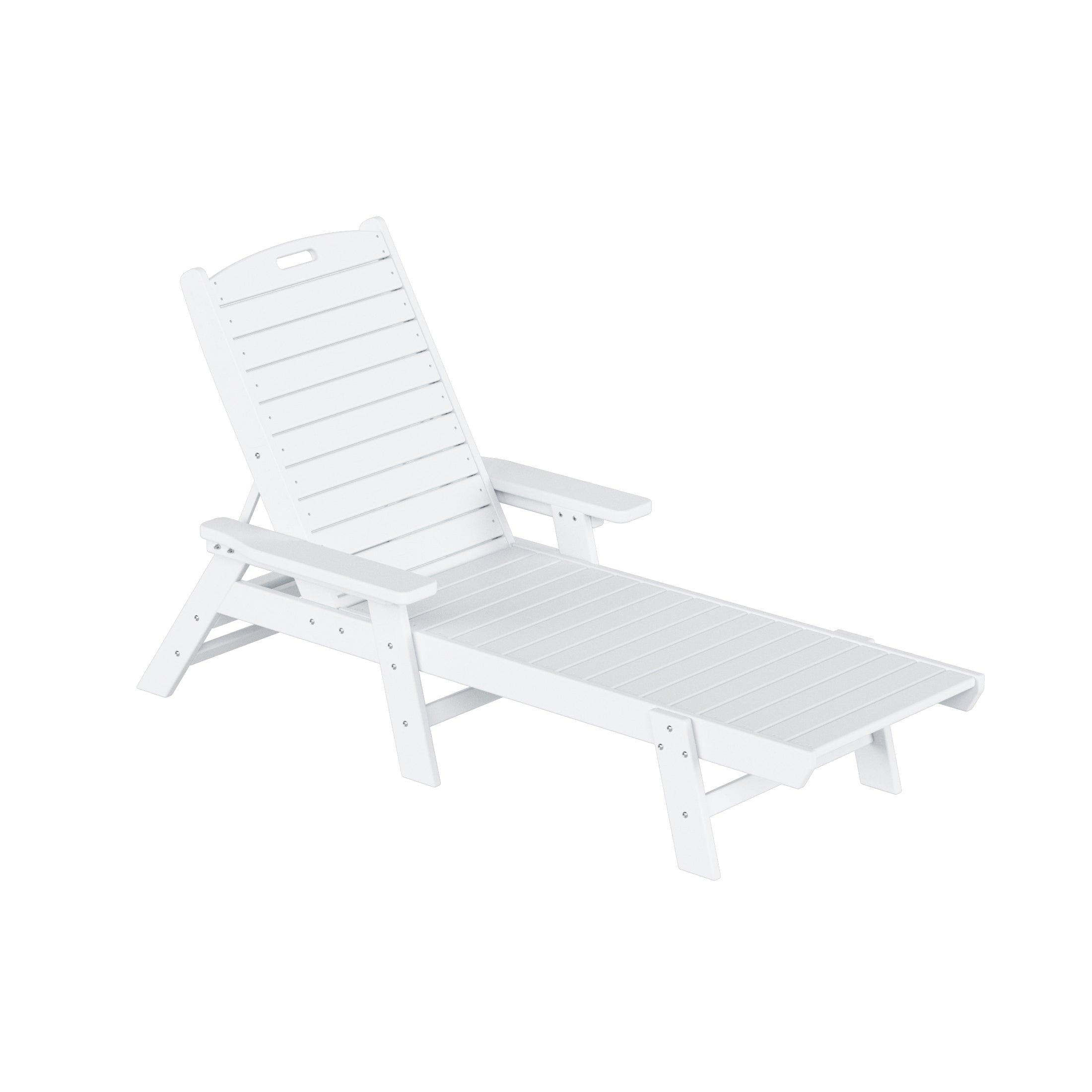 Hampton 3-Piece Set Plastic Outdoor Chaise Lounges with Round Side Table Included - Costaelm