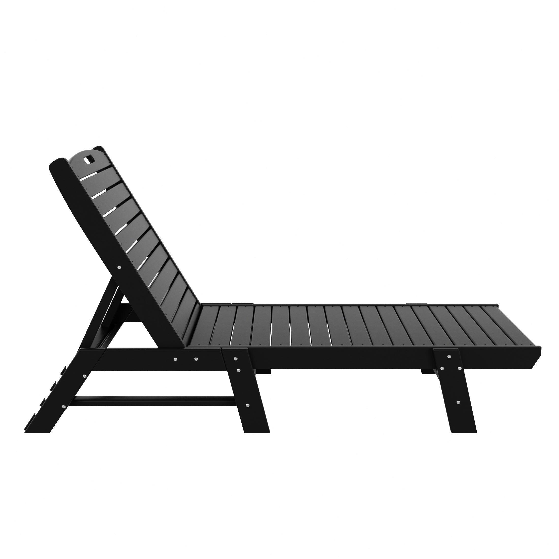 Paradise 3-Piece Set Adirondack Chaise Lounge with Side Table - Costaelm