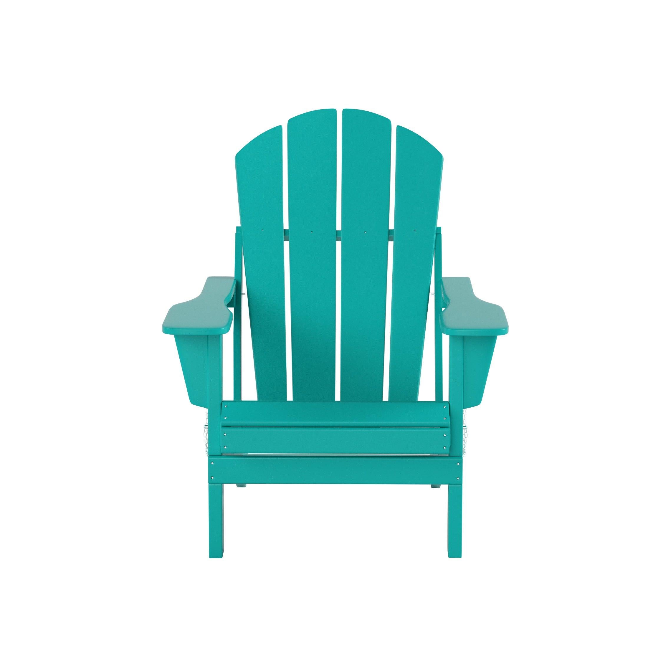 Paradise 3-Piece Set Classic Folding Adirondack Chair with Outdoor Side Table - Costaelm