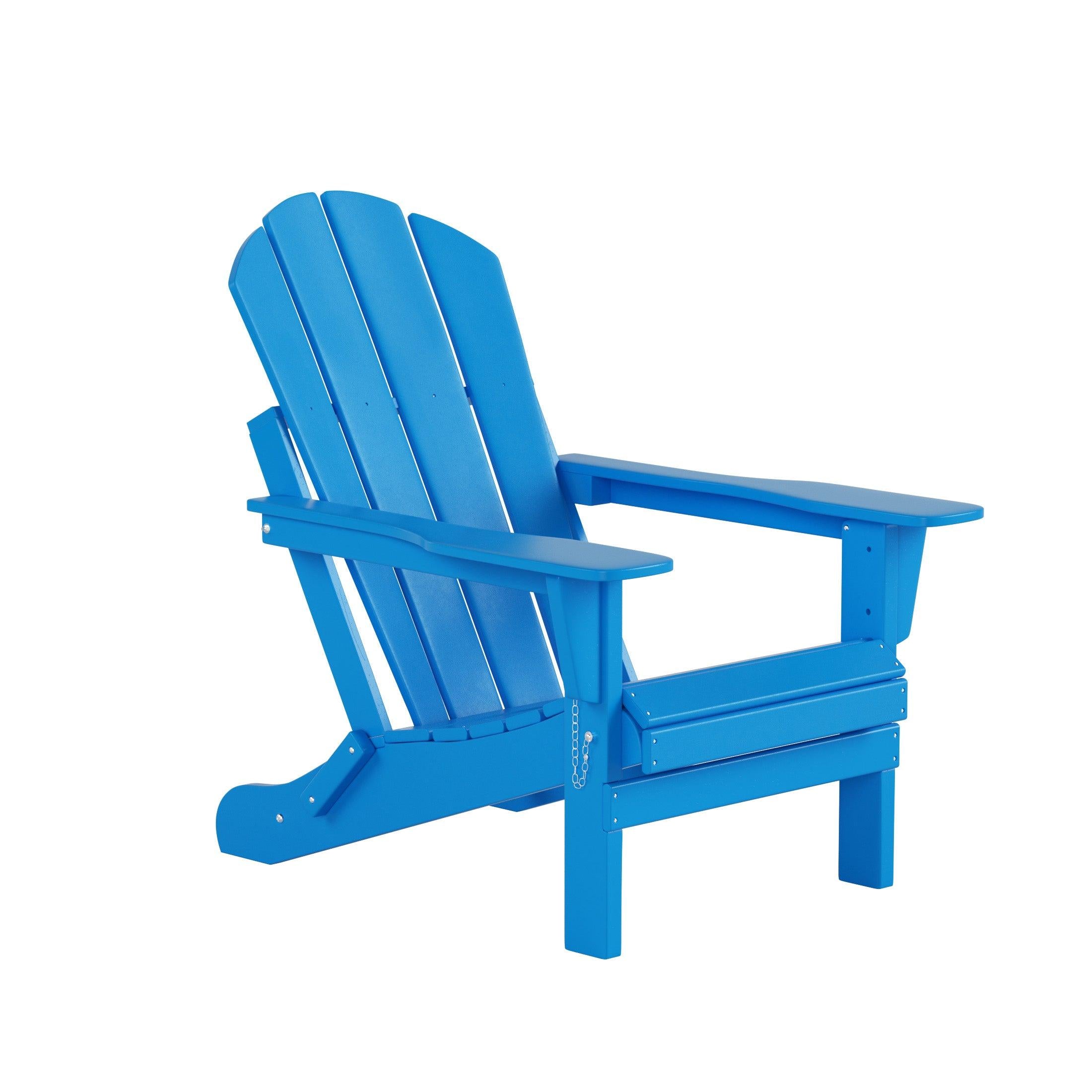 Paradise 3-Piece Set Classic Folding Adirondack Chair with Outdoor Side Table - Costaelm