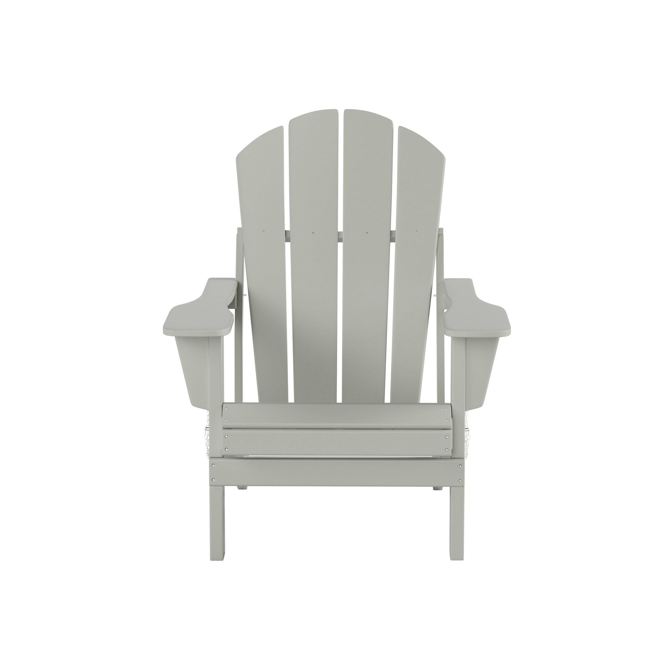 Paradise 3-Piece Set Classic Folding Adirondack Chair with Outdoor Side Table - Costaelm