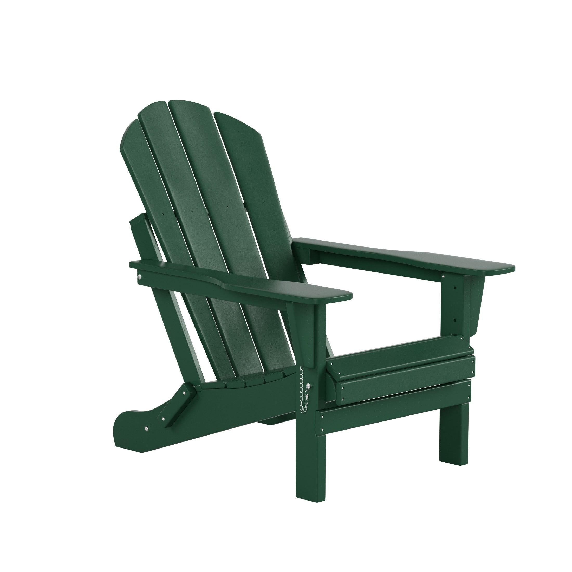 Paradise 3-Piece Set Classic Folding Adirondack Chair with Outdoor Side Table - Costaelm