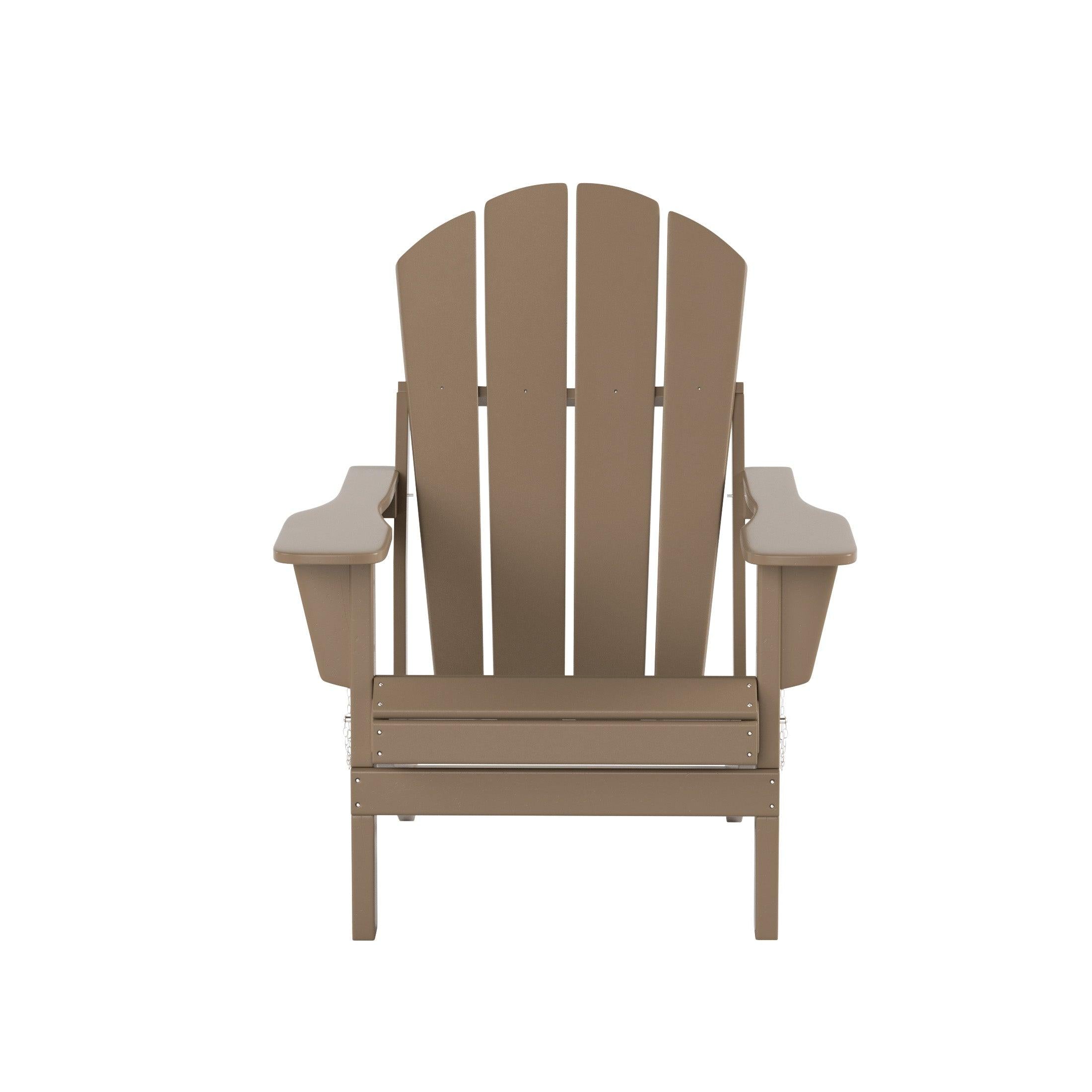 Paradise 3-Piece Set Classic Folding Adirondack Chair with Outdoor Side Table - Costaelm