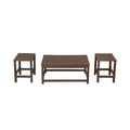 Paradise 3-Piece Set Outdoor Patio Adirondack Coffee Table and Square Side Table - Costaelm