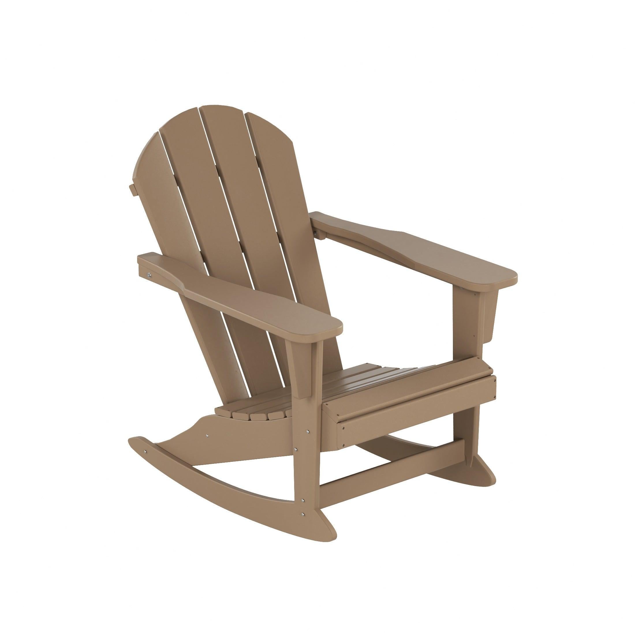 Paradise 3-Piece Set Patio Adirondack Outdoor Rocking Chairs with Side Table - Costaelm