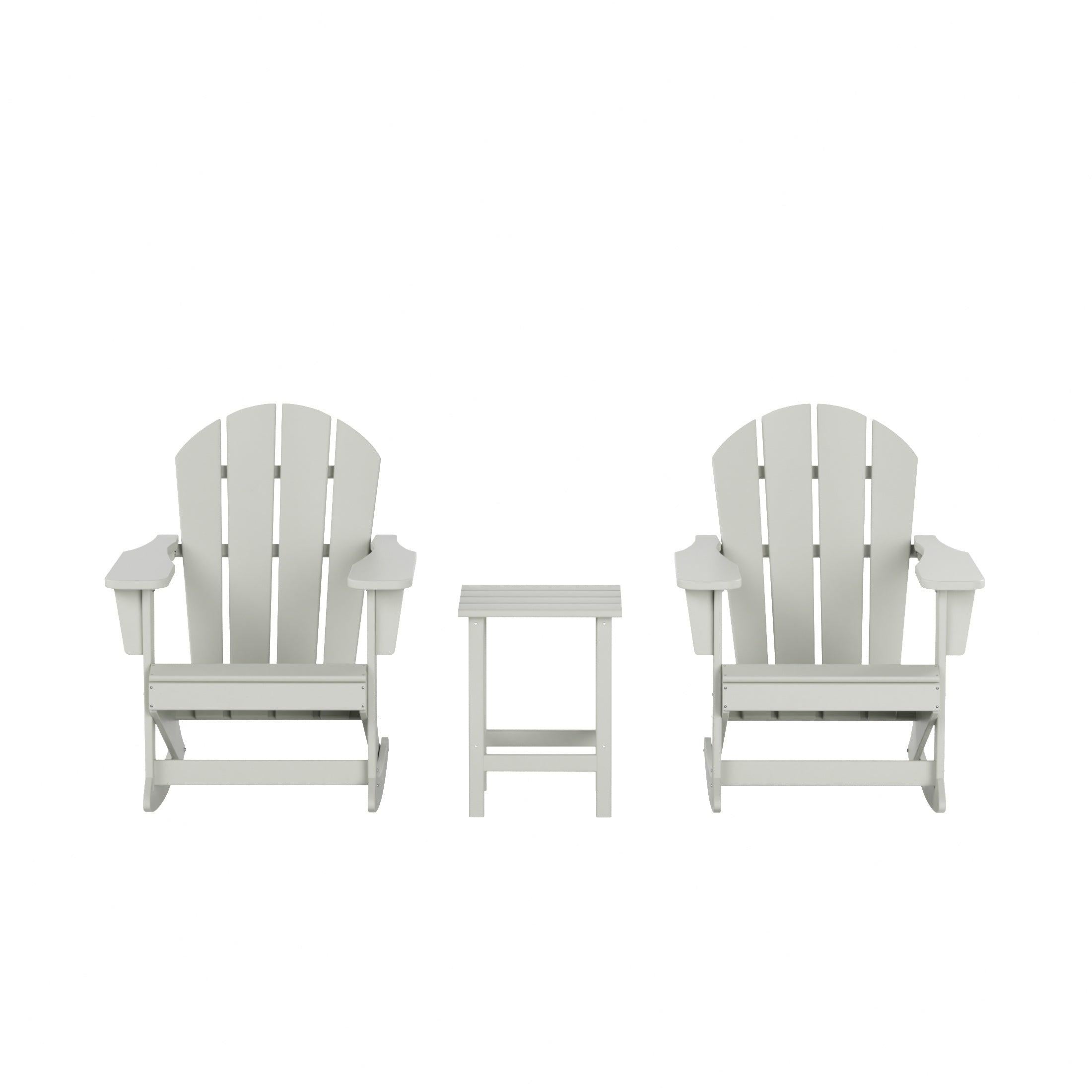 Paradise 3-Piece Set Patio Adirondack Outdoor Rocking Chairs with Side Table - Costaelm