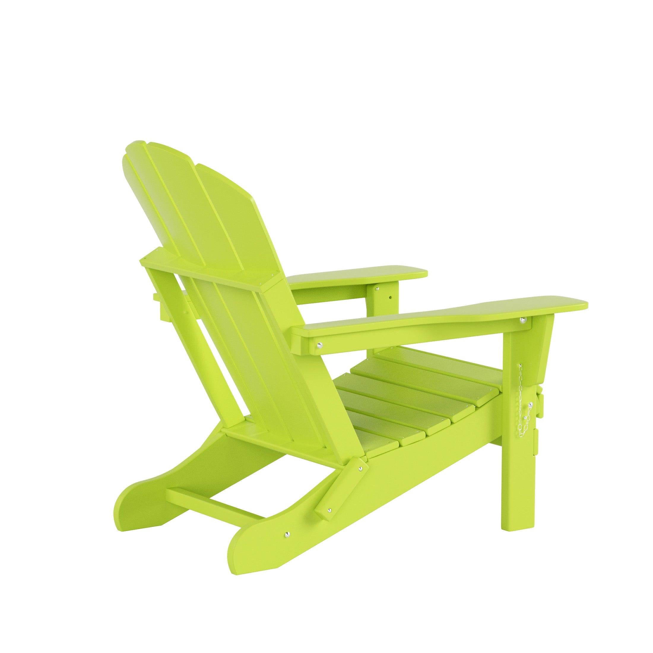 Paradise 4-Piece Set Classic Folding Adirondack Chair with Footrest Ottoman - Costaelm