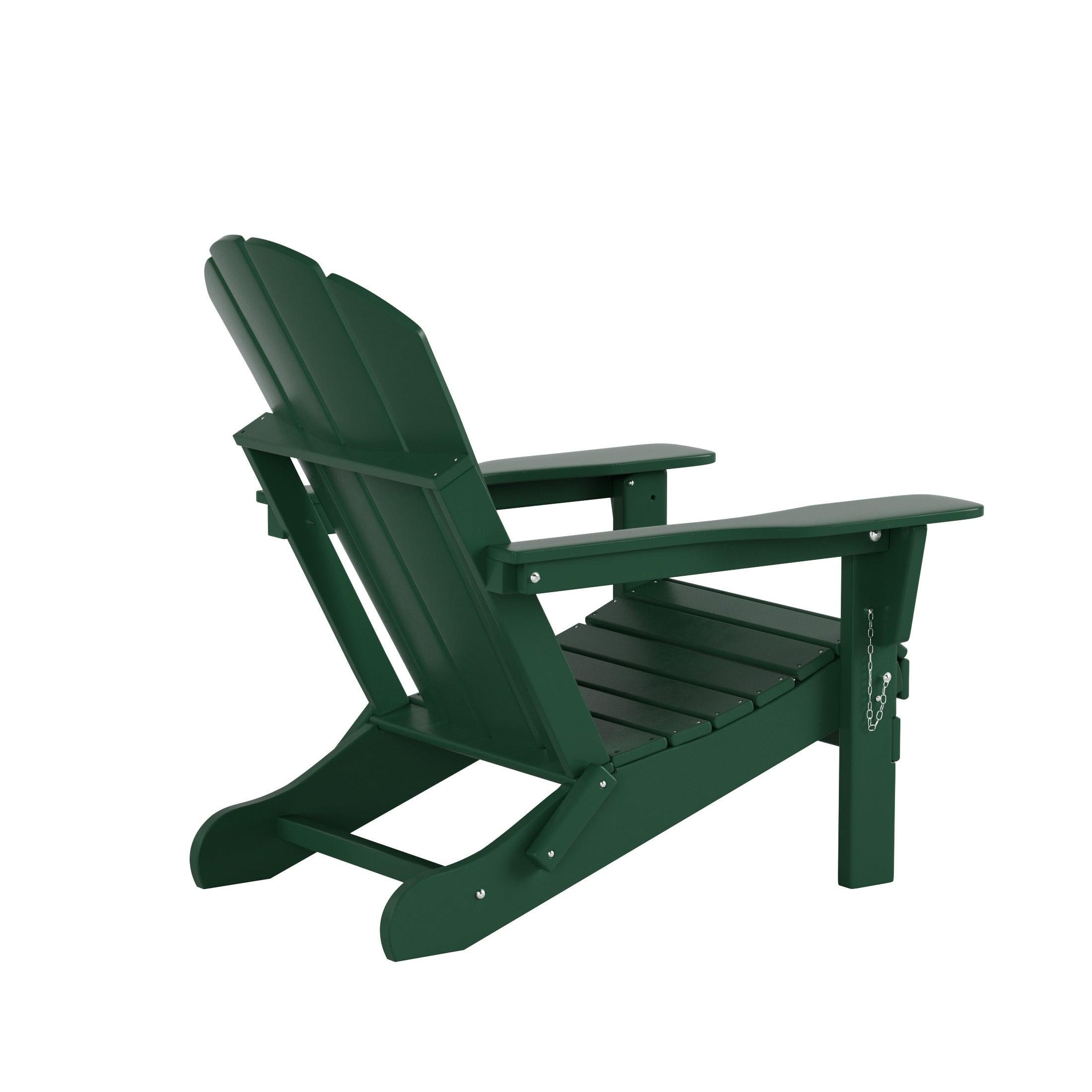 Paradise 4-Piece Set Classic Folding Adirondack Chair with Footrest Ottoman - Costaelm