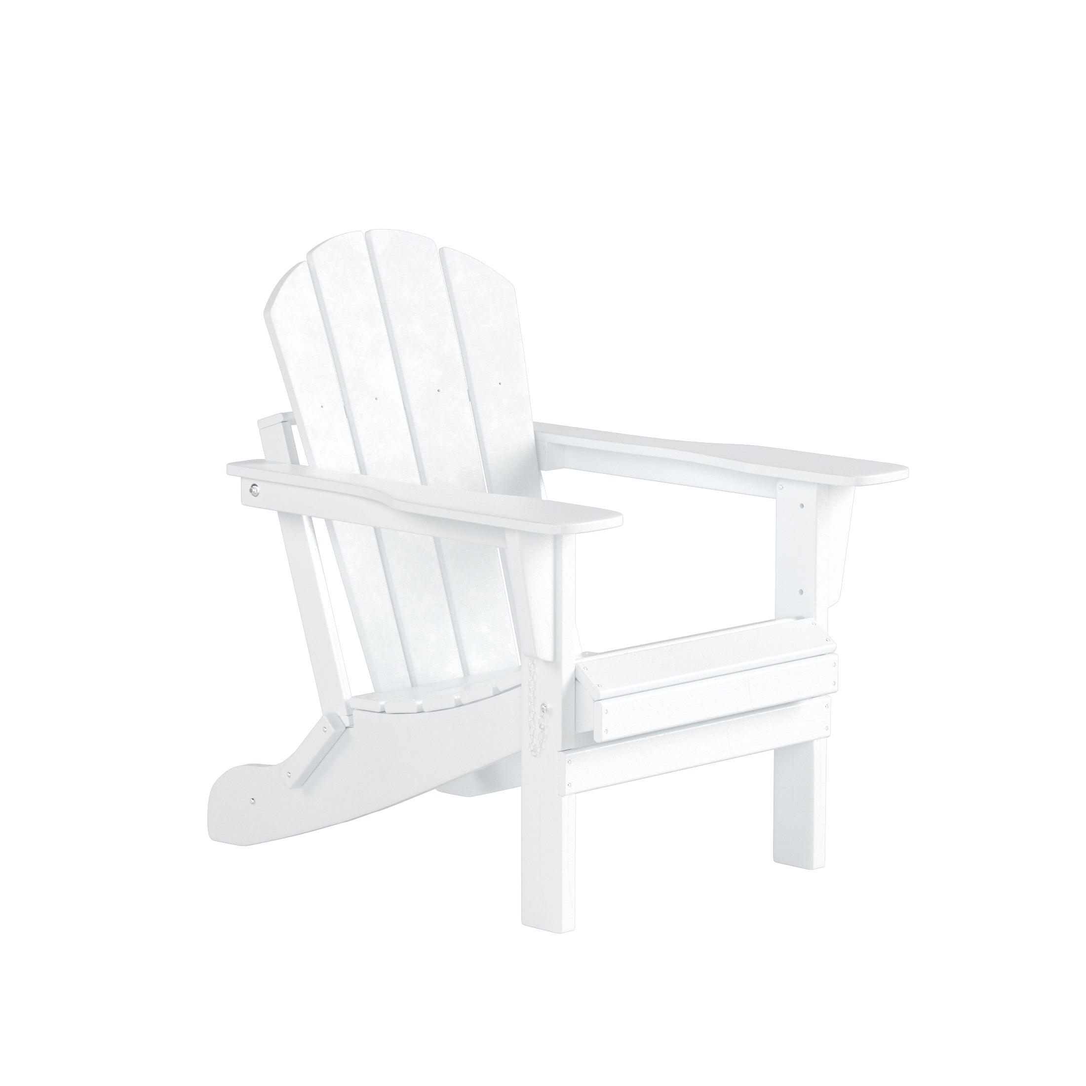 Paradise 5-Piece Set Classic Folding Adirondack Chair with Ottoman and Square Side Table - Costaelm