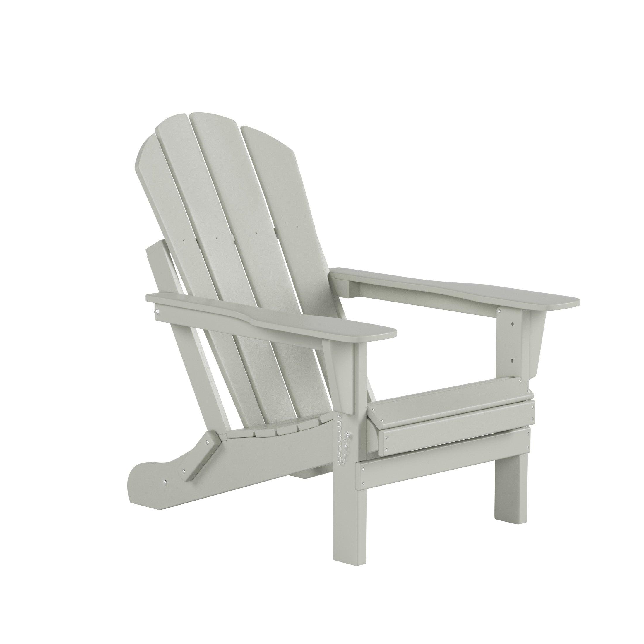 Paradise 5-Piece Set Classic Folding Adirondack Chair with Ottoman and Square Side Table - Costaelm