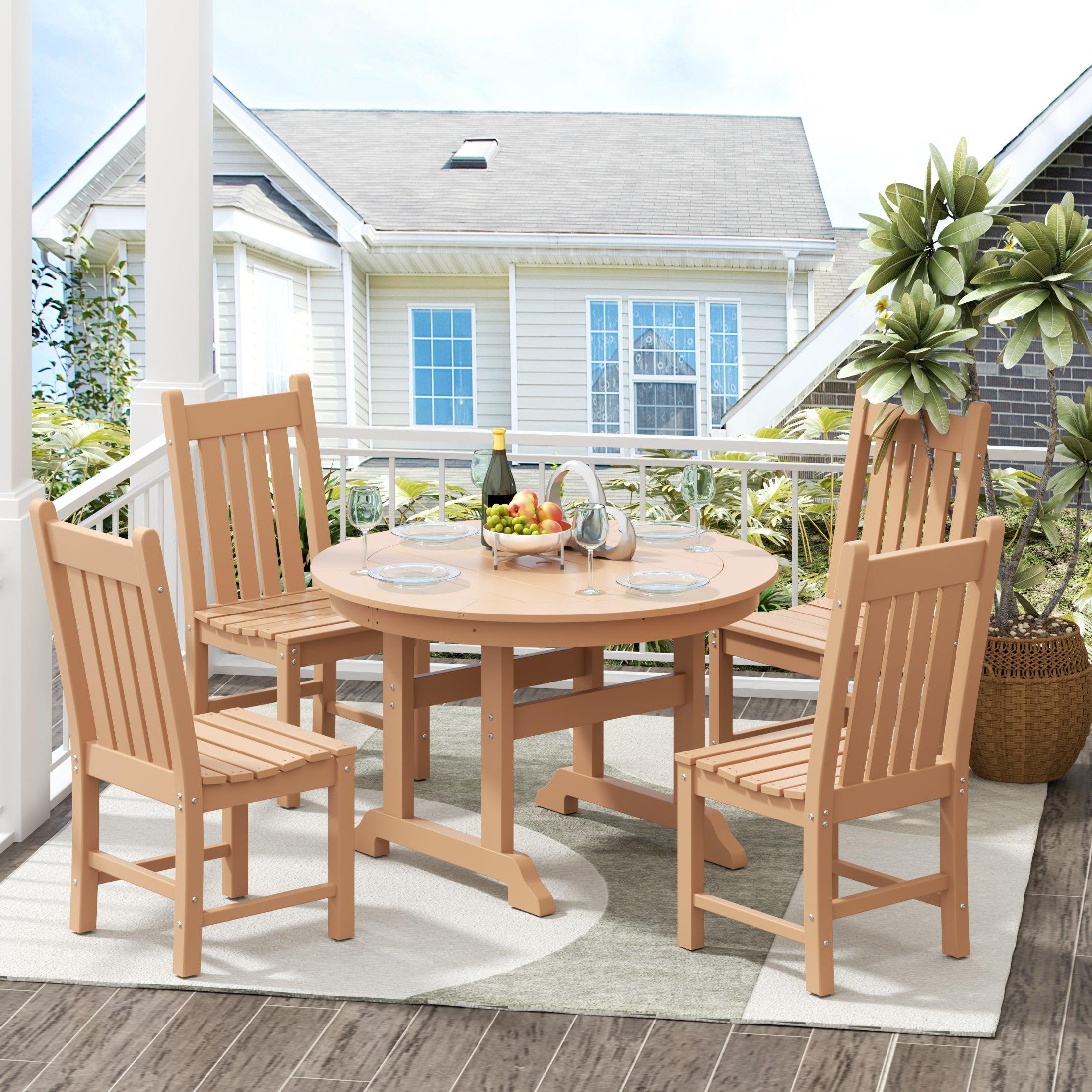 Paradise 5-Piece Round Table Side Chair Dining Set