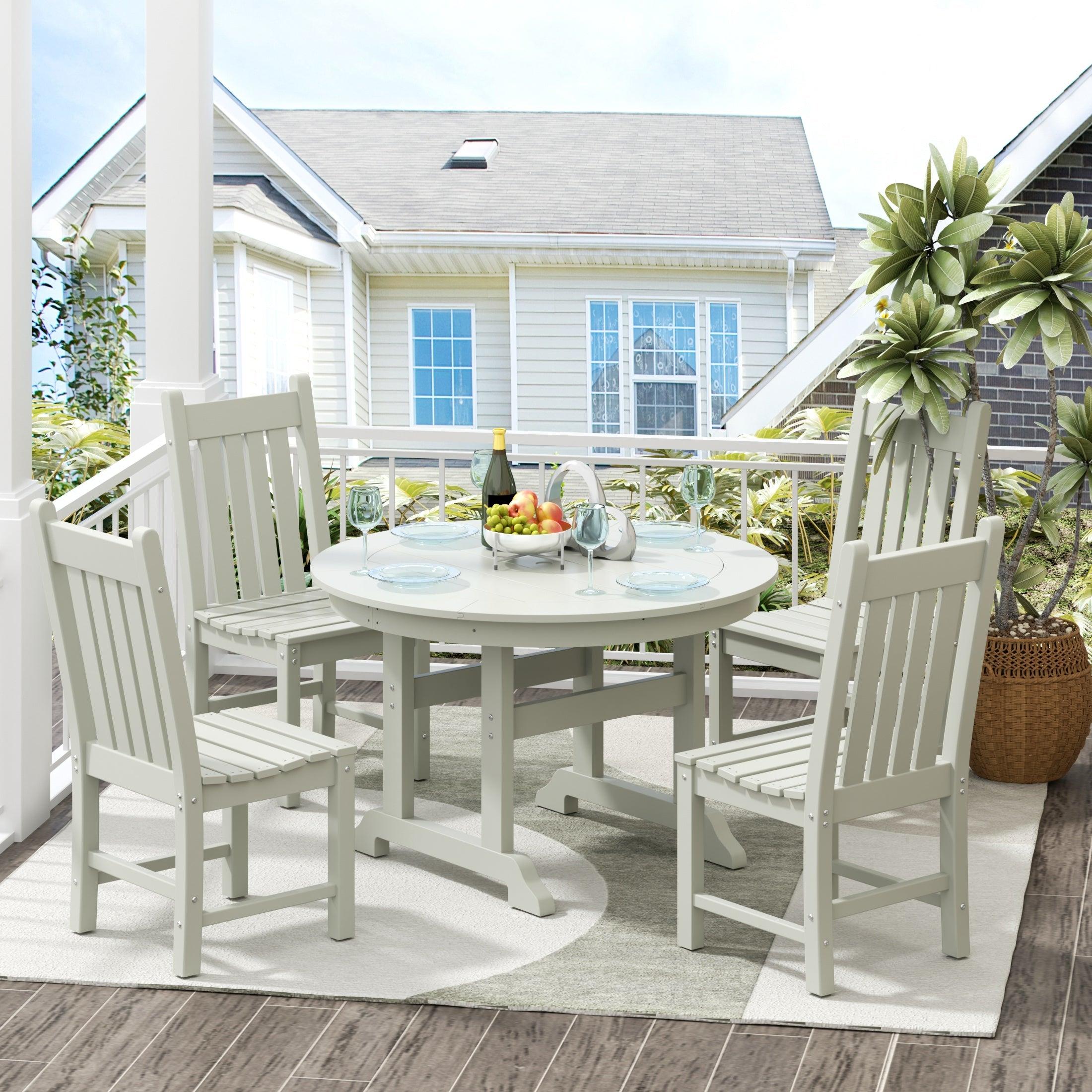 Paradise 5-Piece Round Table Side Chair Dining Set - Costaelm