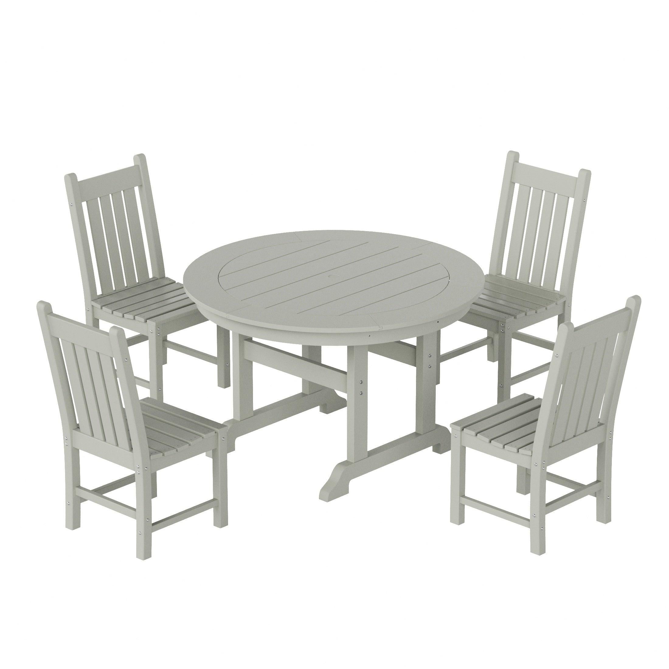 Paradise 5-Piece Round Table Side Chair Dining Set - Costaelm