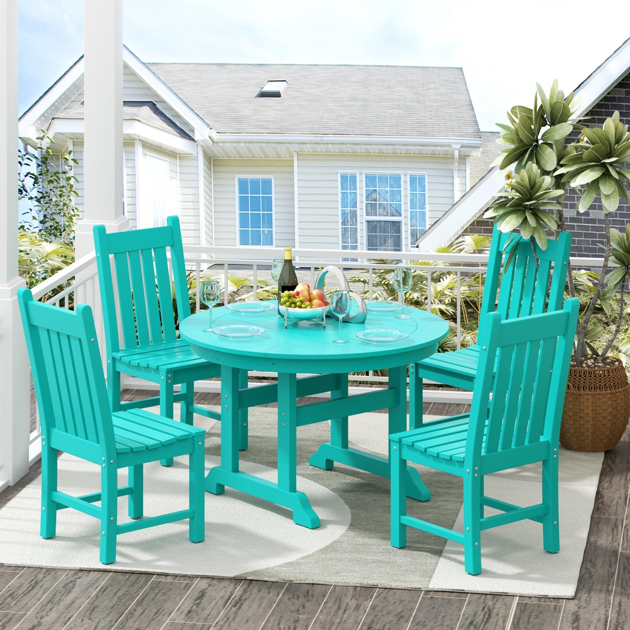 Paradise 5-Piece Round Table Side Chair Dining Set - Costaelm