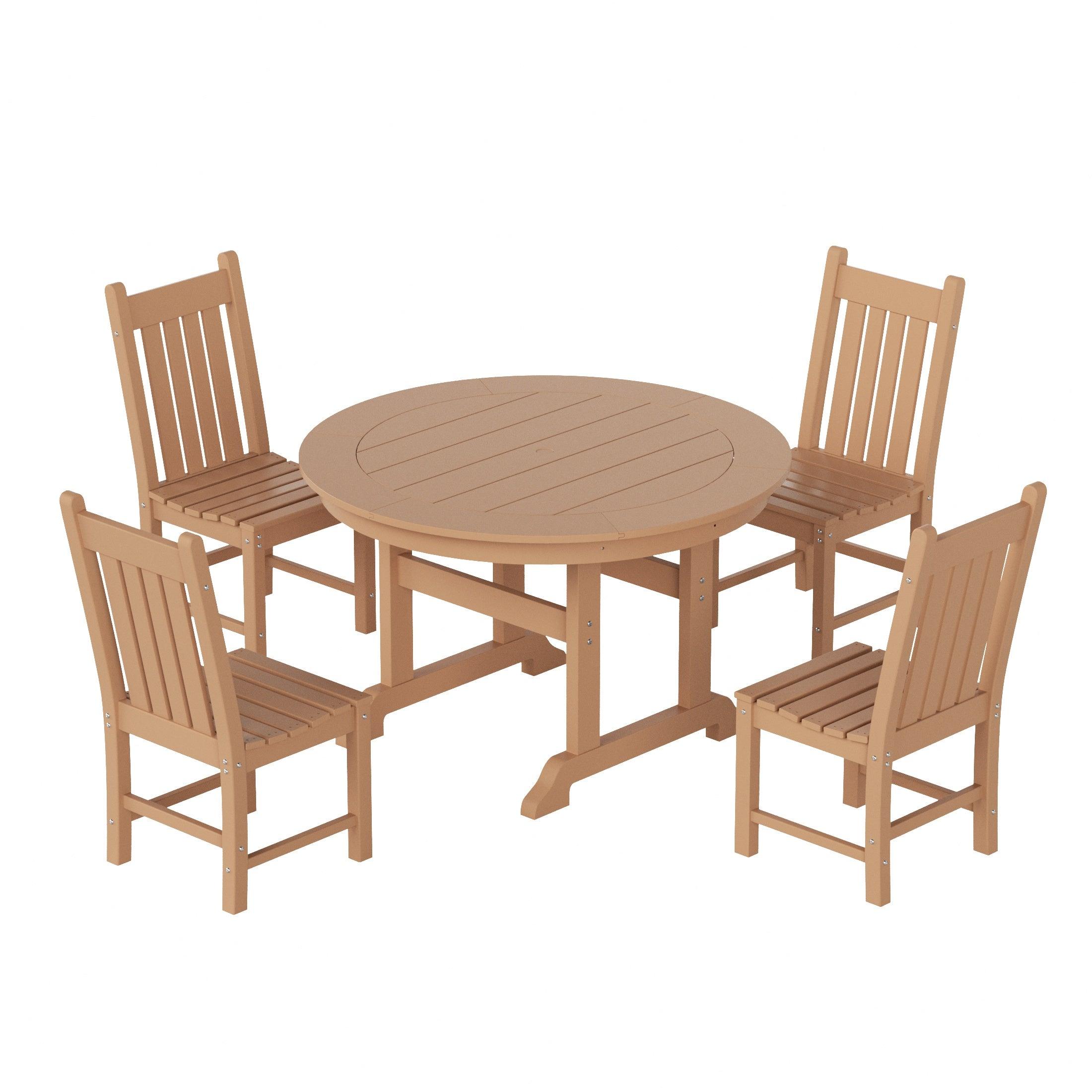 Paradise 5-Piece Round Table Side Chair Dining Set - Costaelm
