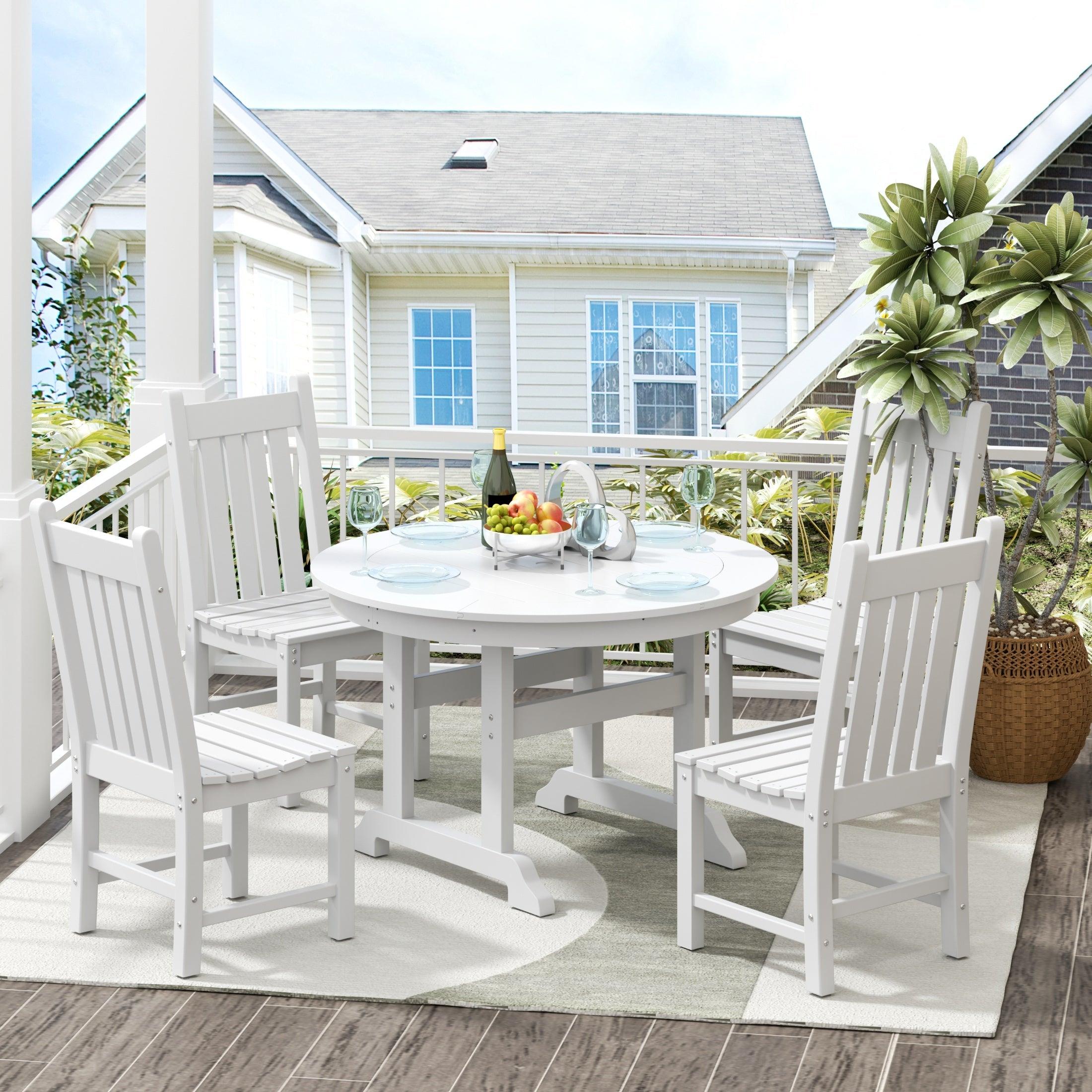 Paradise 5-Piece Round Table Side Chair Dining Set - Costaelm