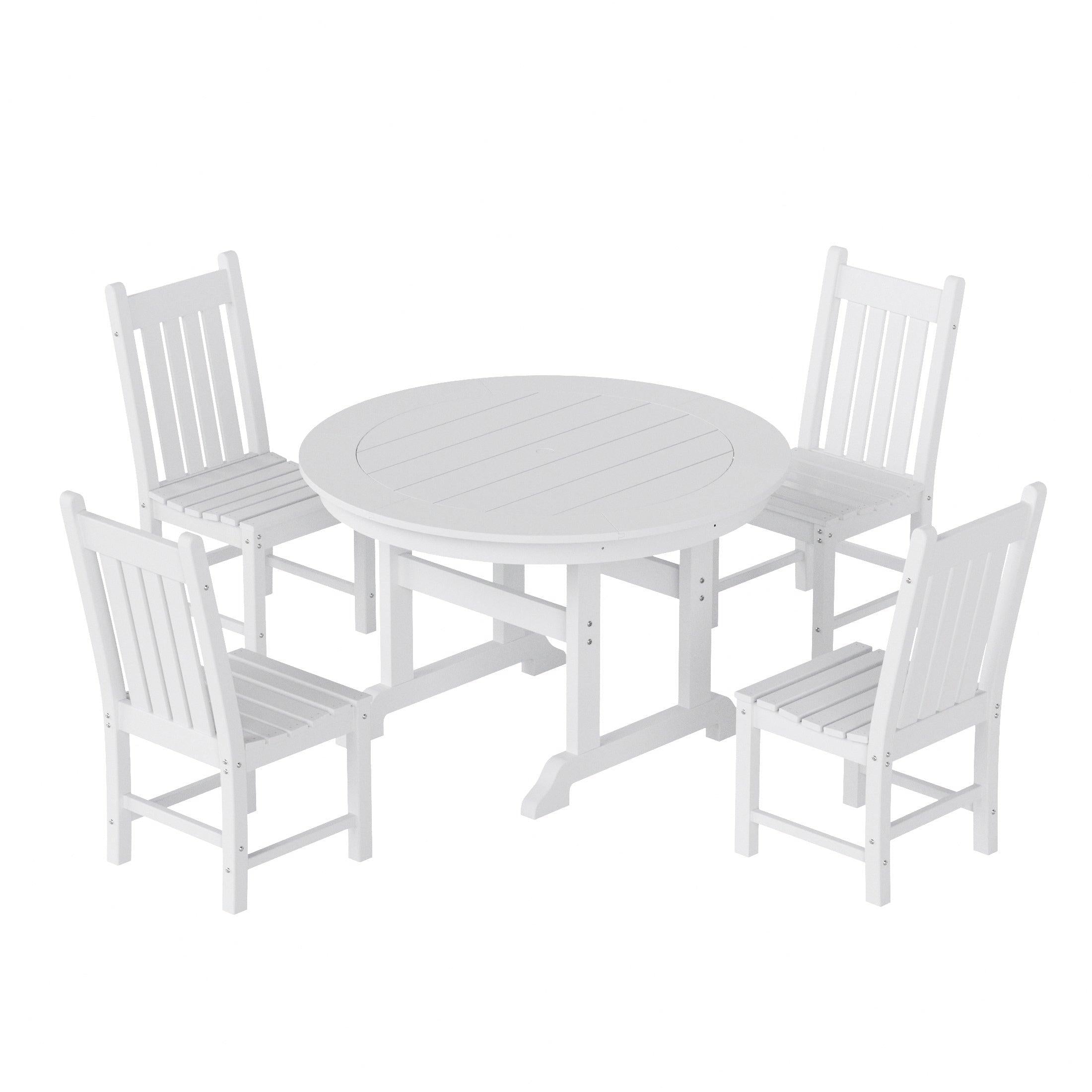 Paradise 5-Piece Round Table Side Chair Dining Set - Costaelm