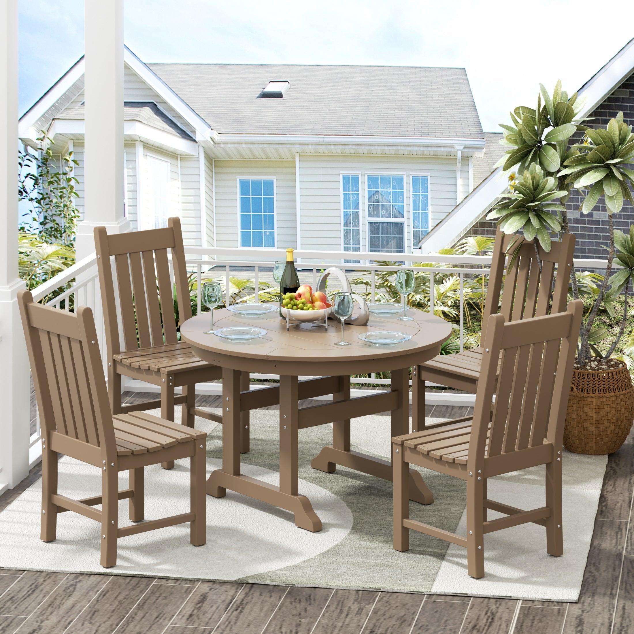 Paradise 5-Piece Round Table Side Chair Dining Set - Costaelm