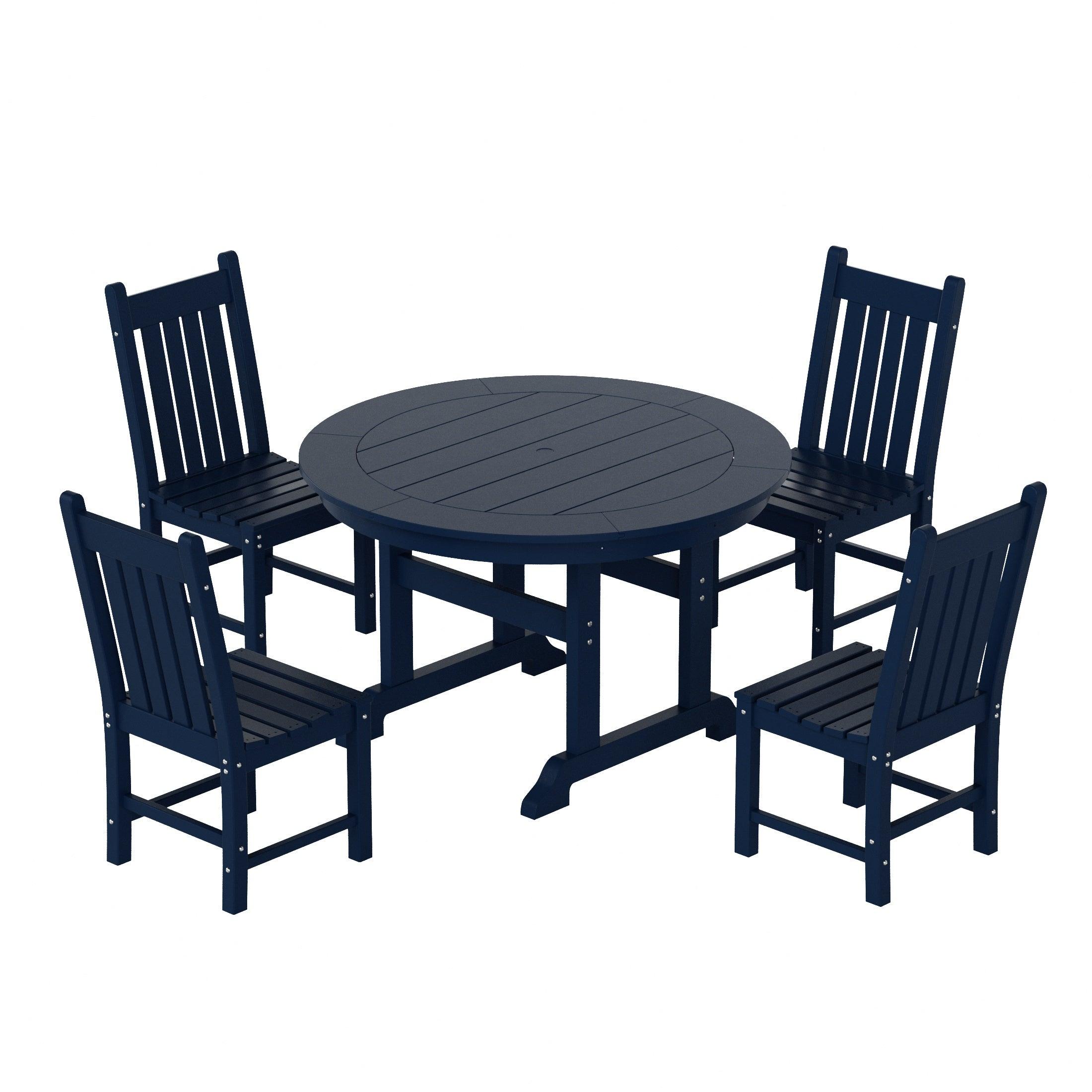 Paradise 5 Piece Trestle Round Table Chair Dining Set - Costaelm