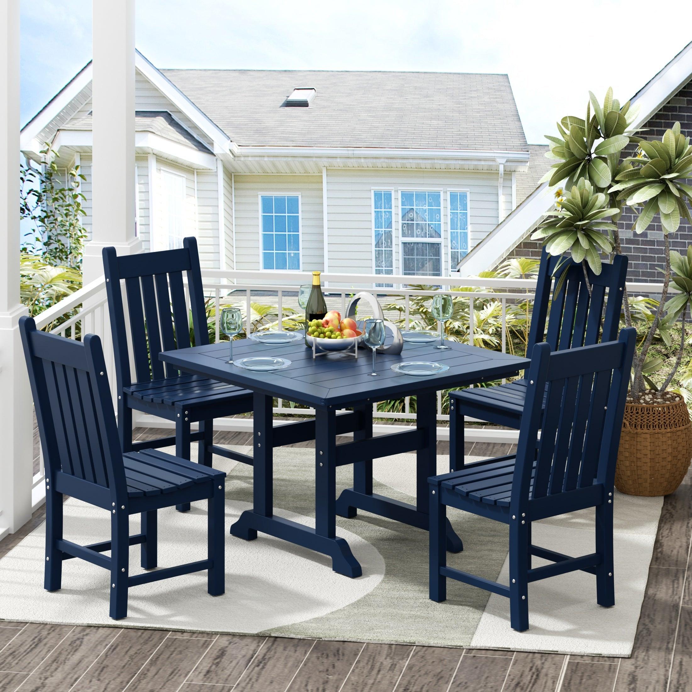 Paradise 5-Piece Square Table Side Chair Dining Set